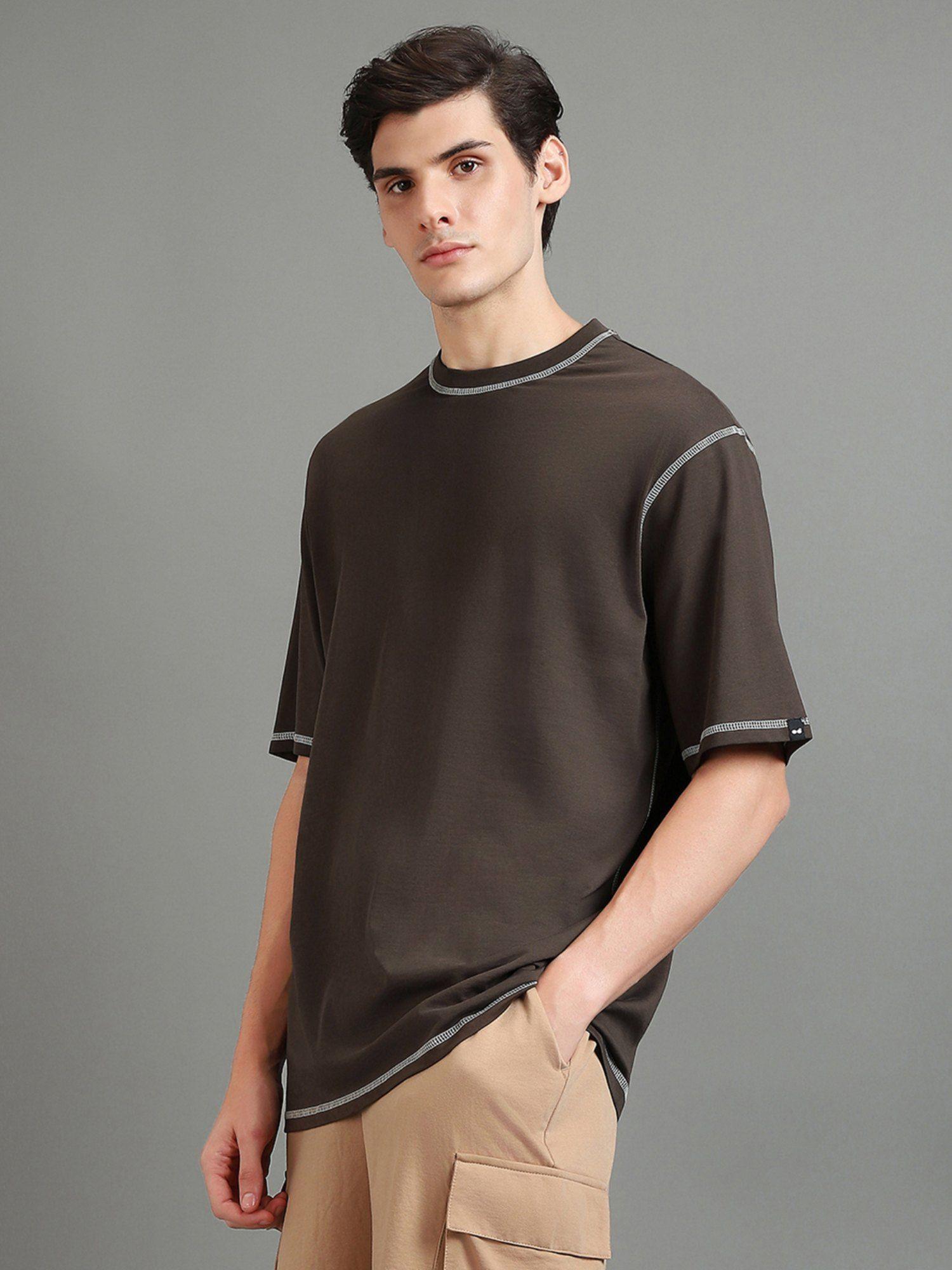 men's brown oversized t-shirt