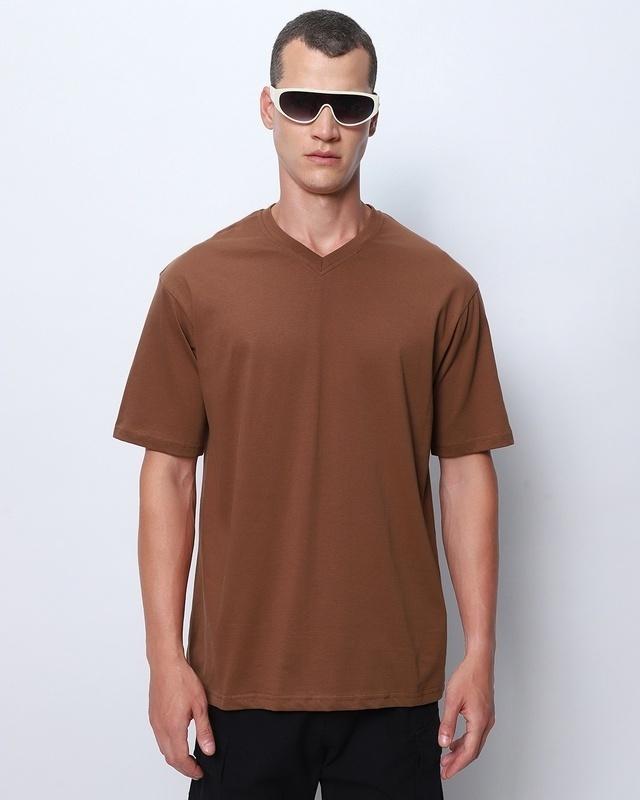 men's brown oversized t-shirt