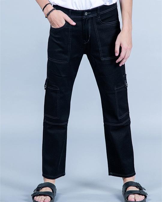 men's carbon black relaxed fit jeans