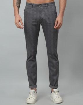 men's checkered relaxed fit trousers