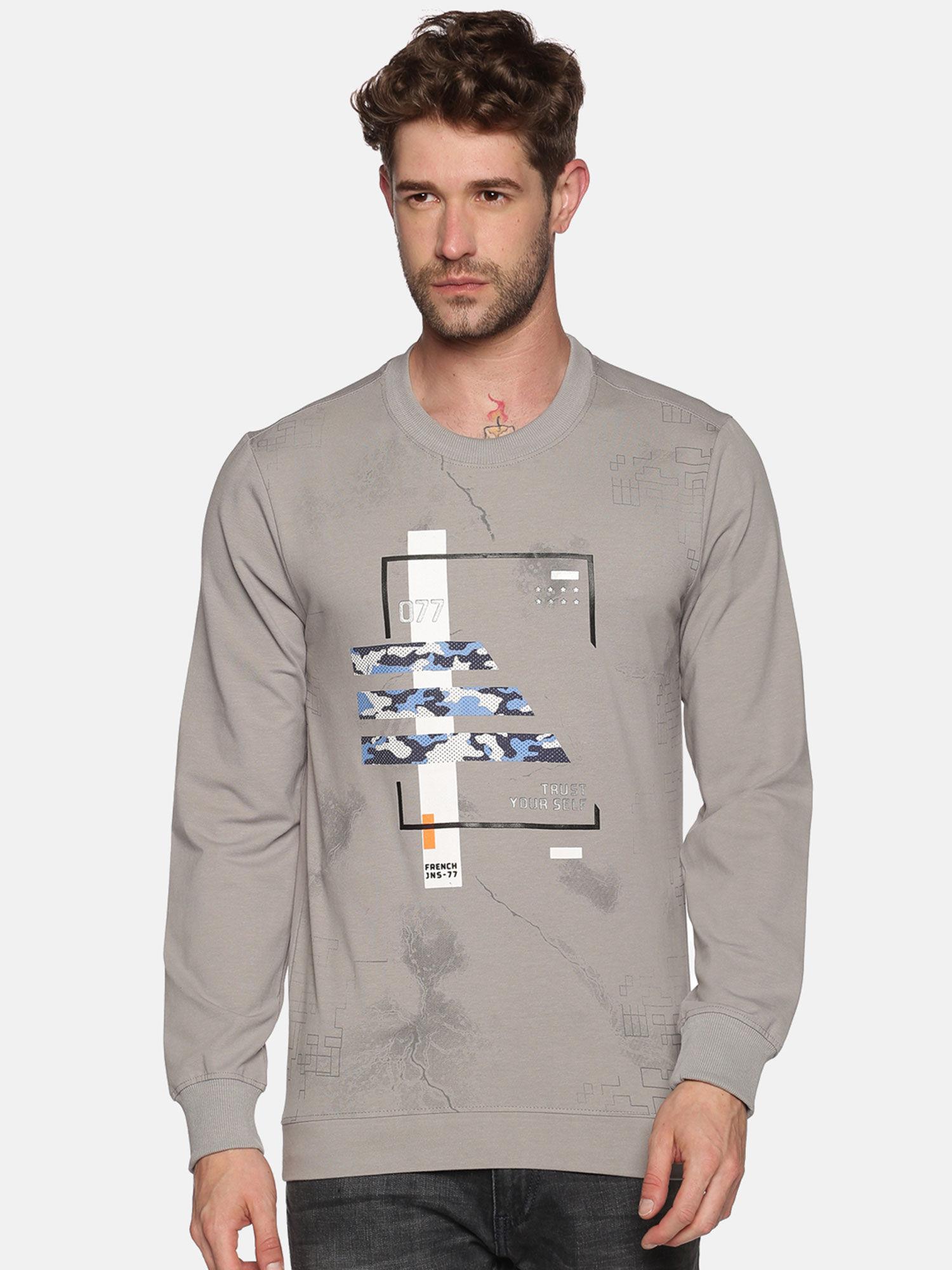 men's cotton casual grey sweatshirt