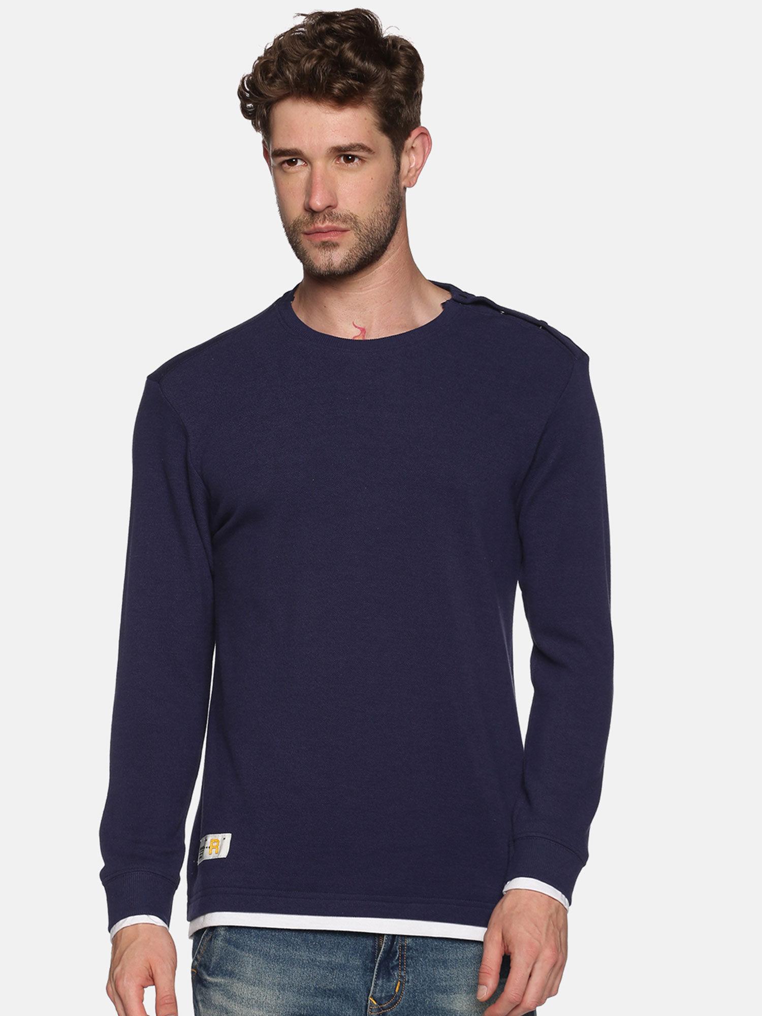 men's cotton casual navy sweatshirt