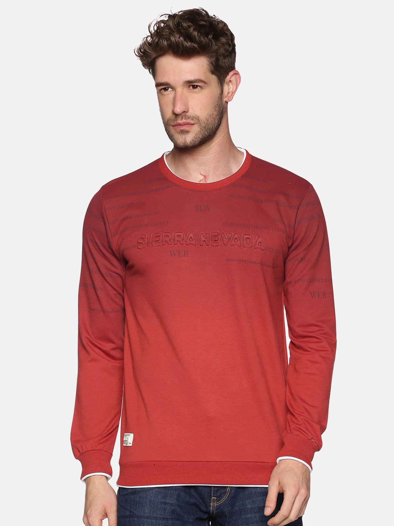 men's cotton casual rust sweatshirt