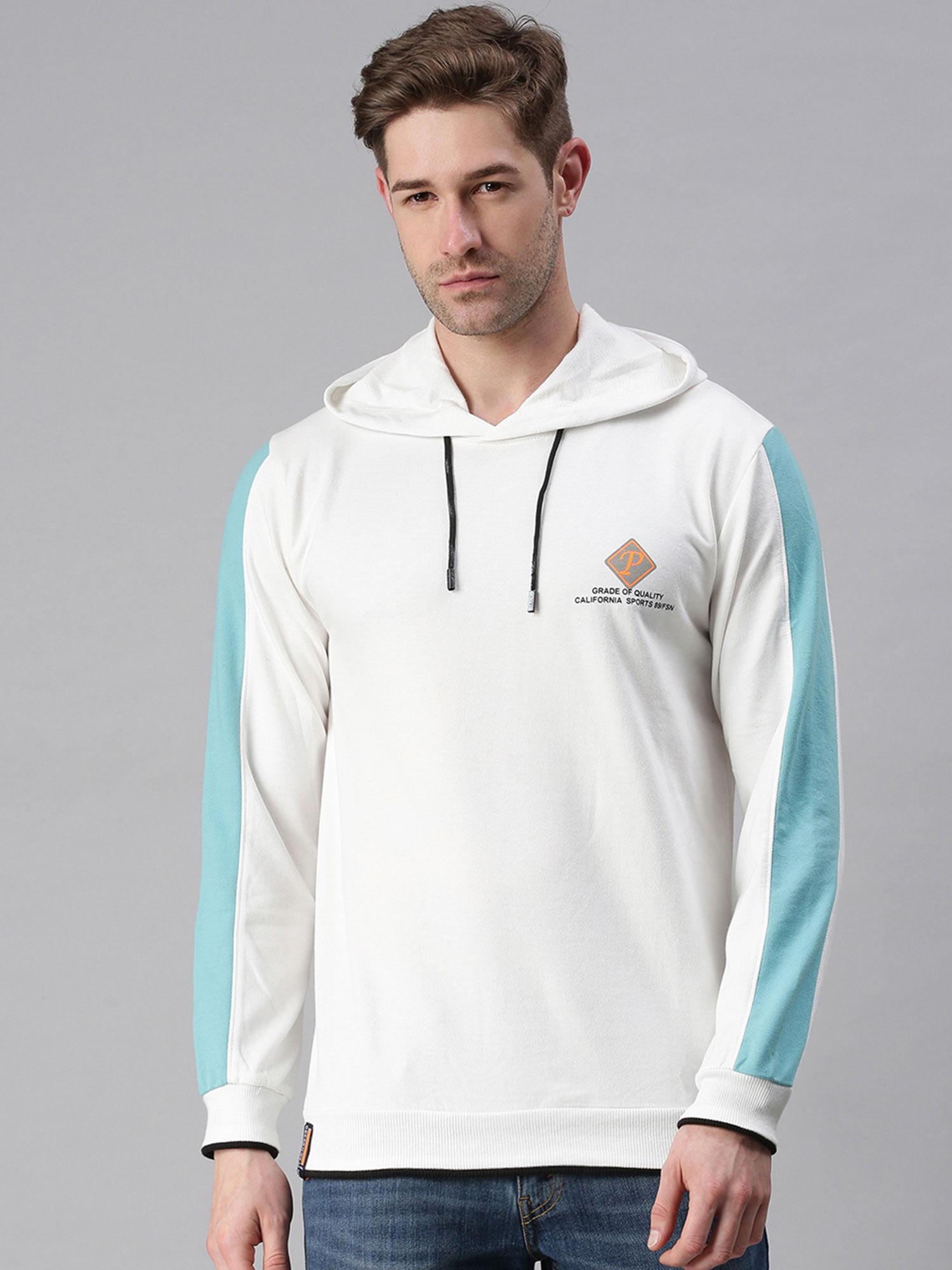 men's cotton casual white sweatshirt