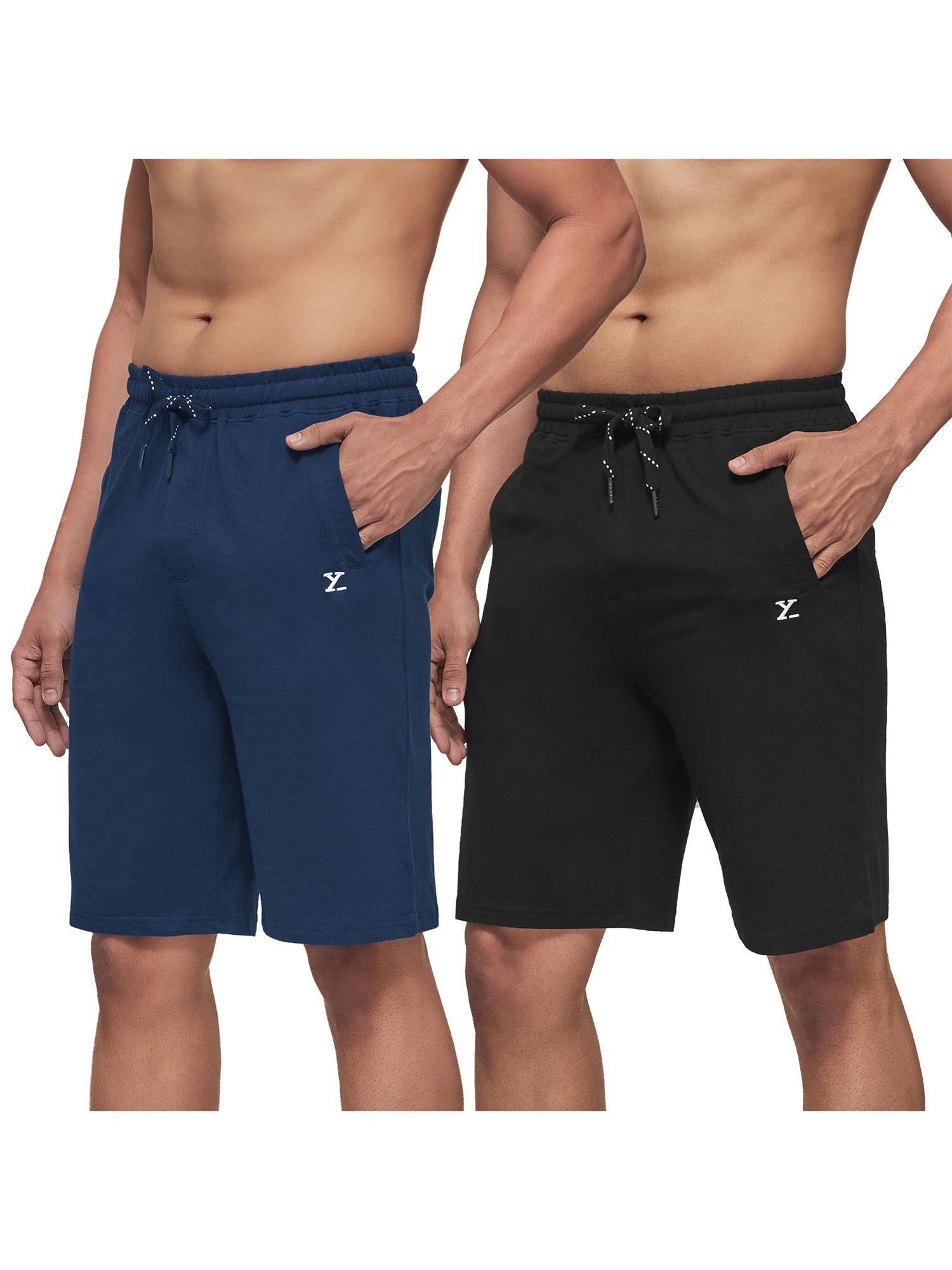 men's cotton modal solid ace lounge shorts (pack of 2)