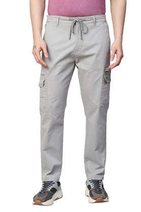 men's cotton stretch bahamas regular fit solid cargo - ltgrey