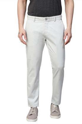 men's cotton stretch caribbean slim fit solid trousers - light