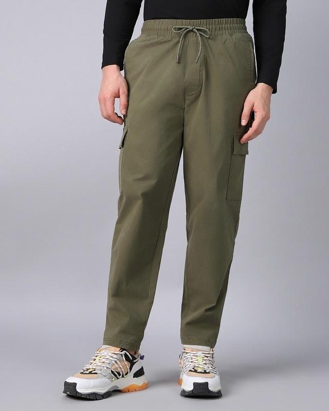 men's dusty olive oversized cargo pants