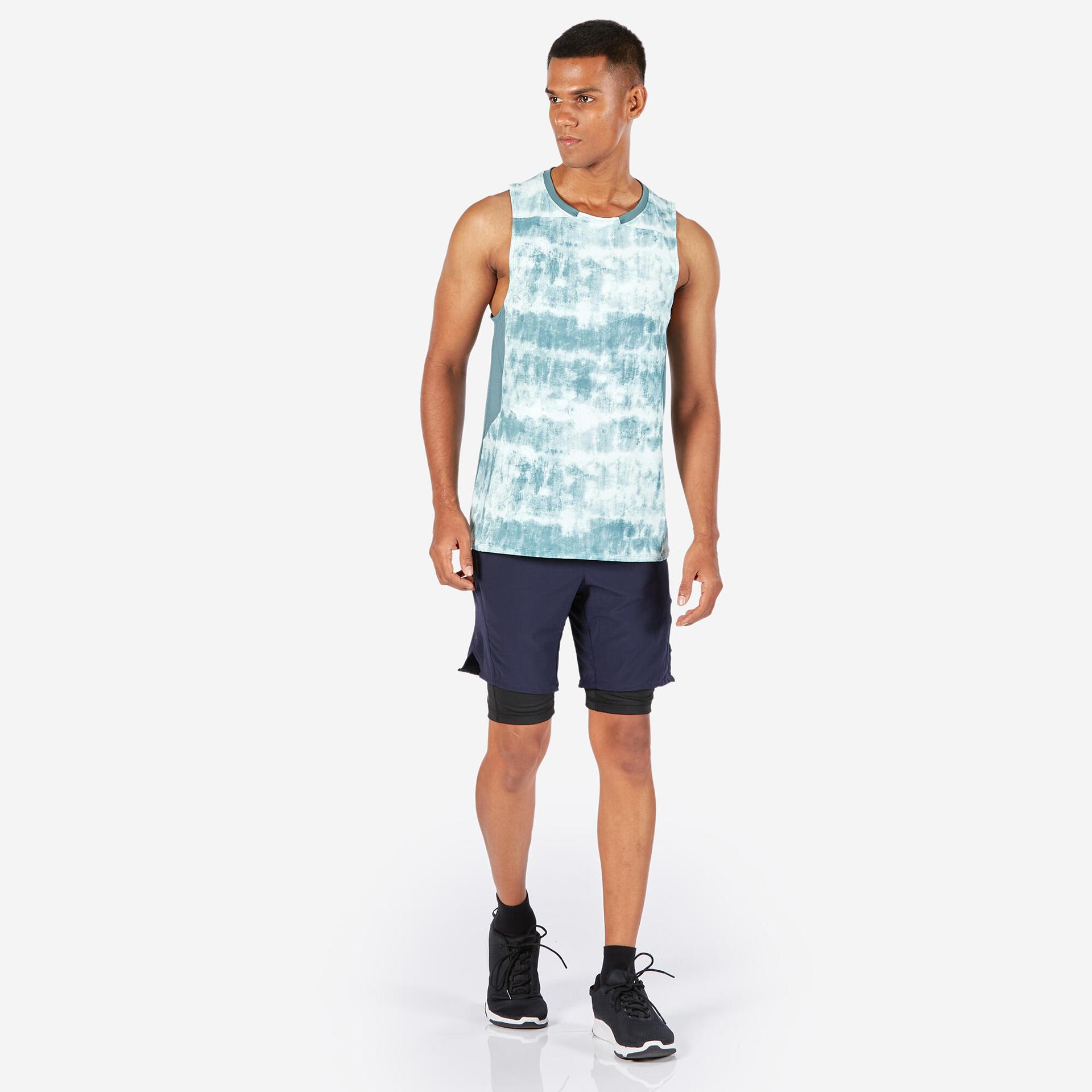 men's fitness breathable crew neck tank top