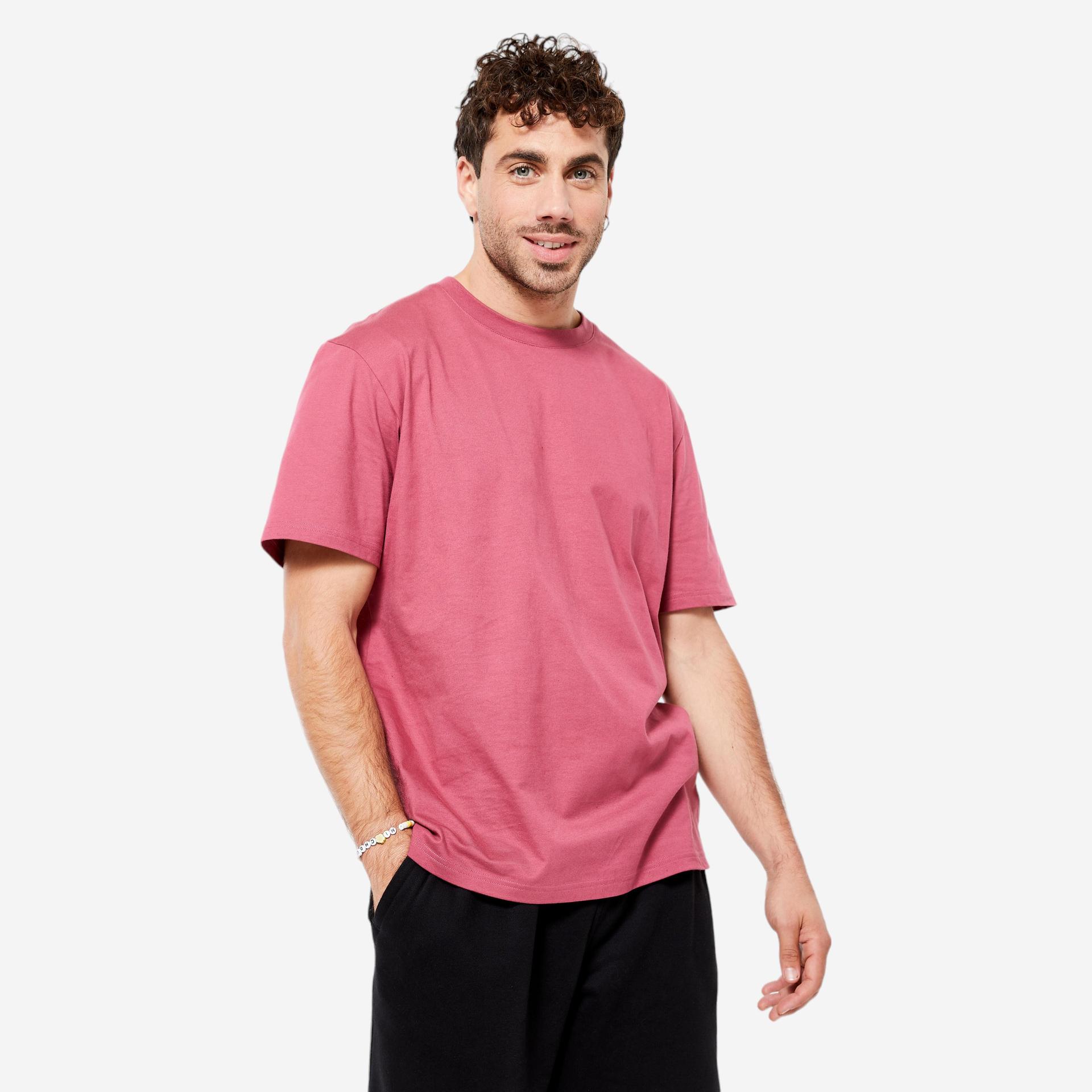 men's fitness t-shirt 500 essentials - pink