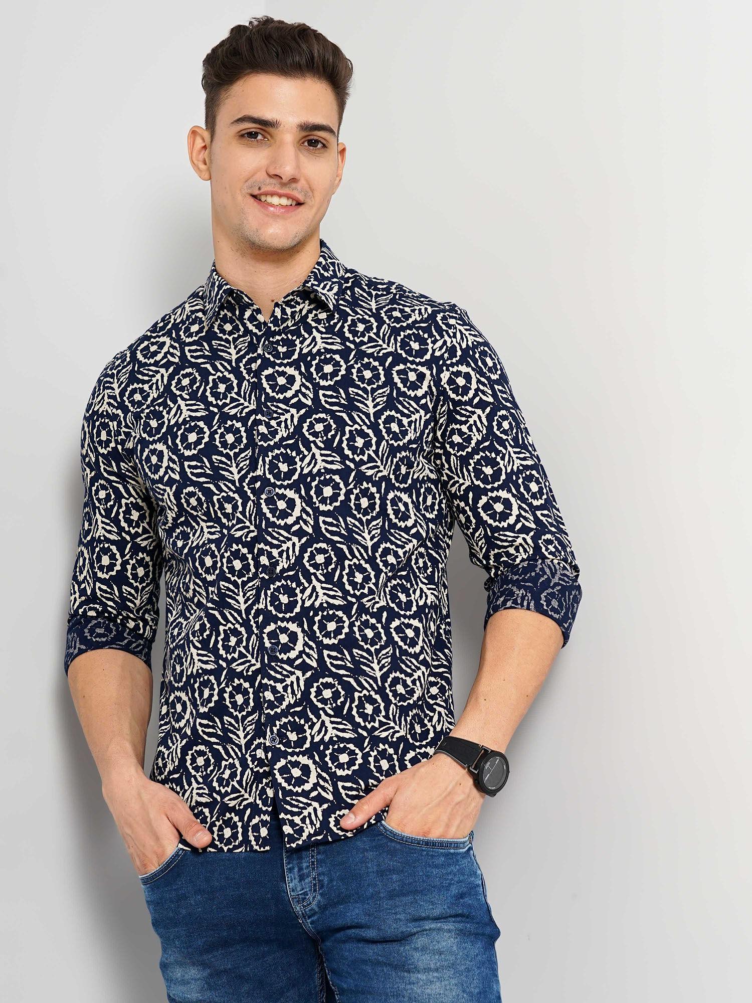 men's floral contemporary shirts