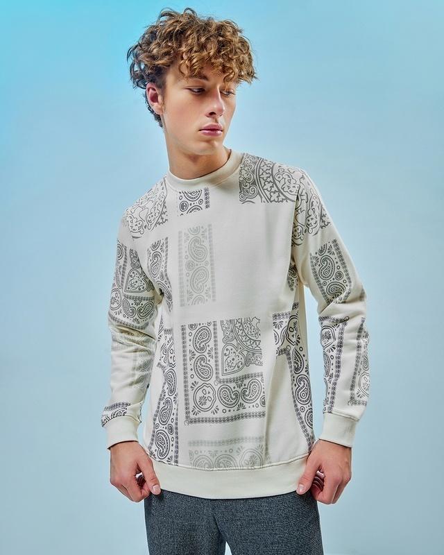 men's gardenia all over paisley printed sweatshirt