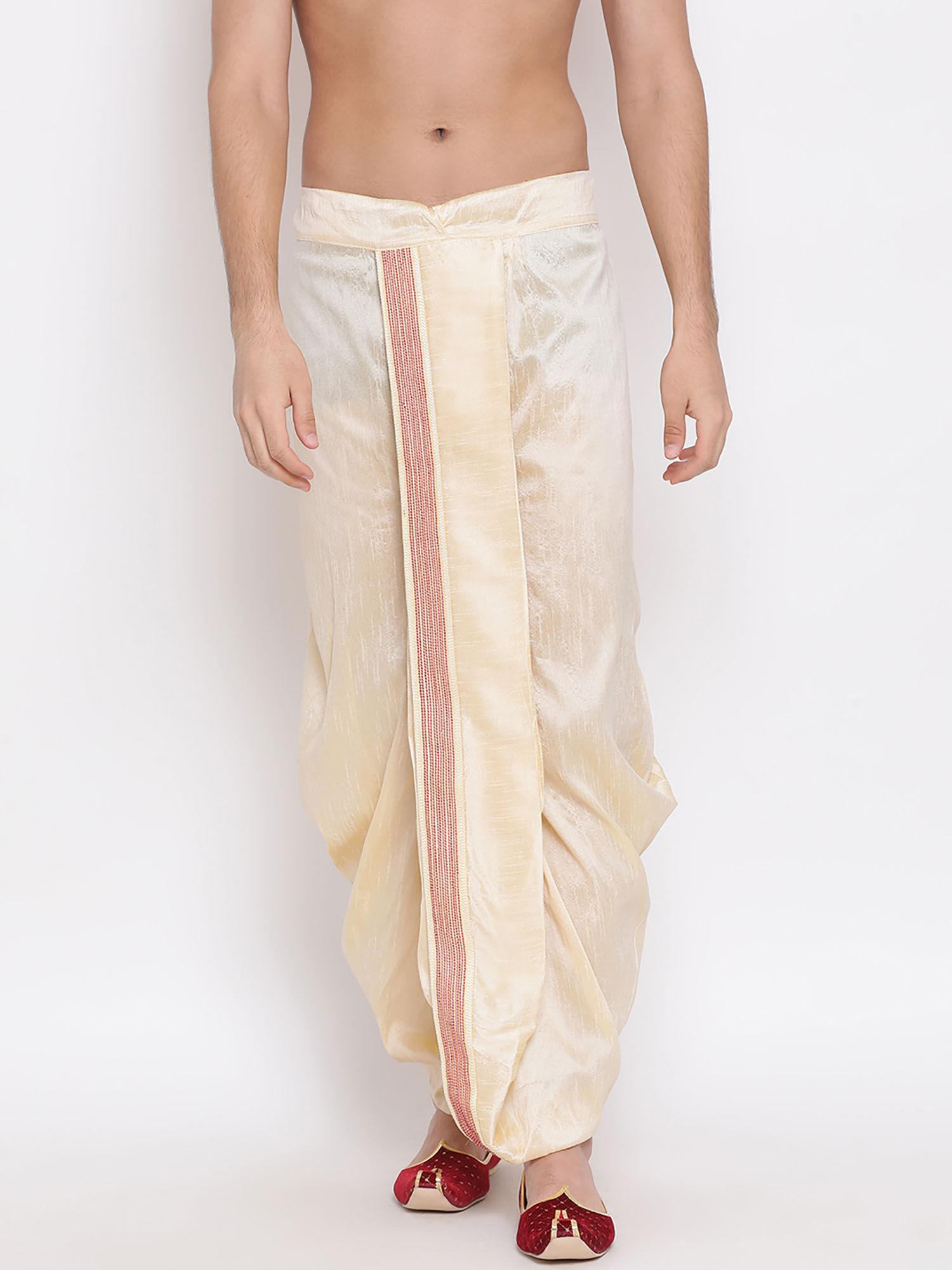 men's gold silk blend dhoti