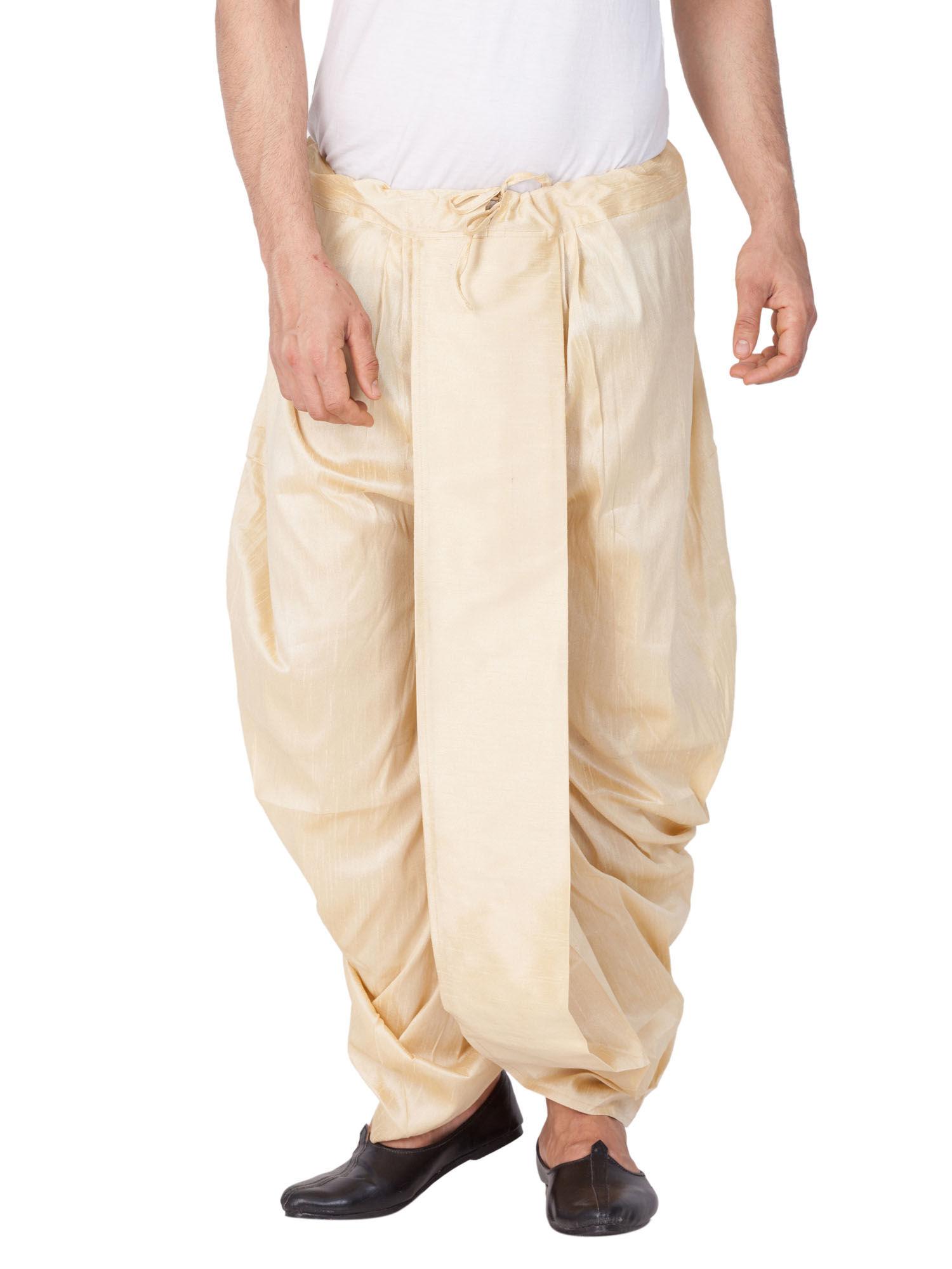 men's gold silk blend dhoti