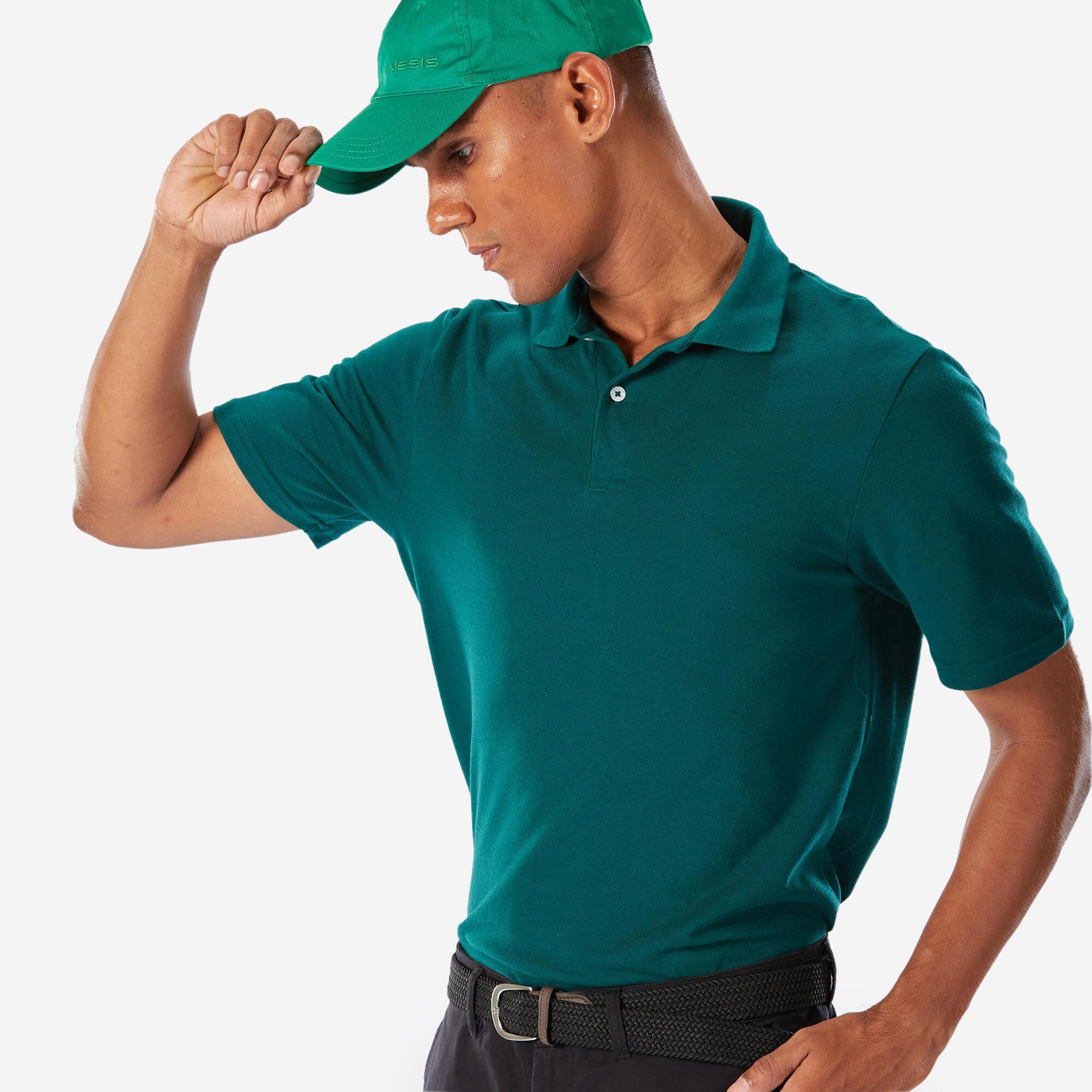 men's golf 100% cotton short-sleeved polo shirt - mw100 green