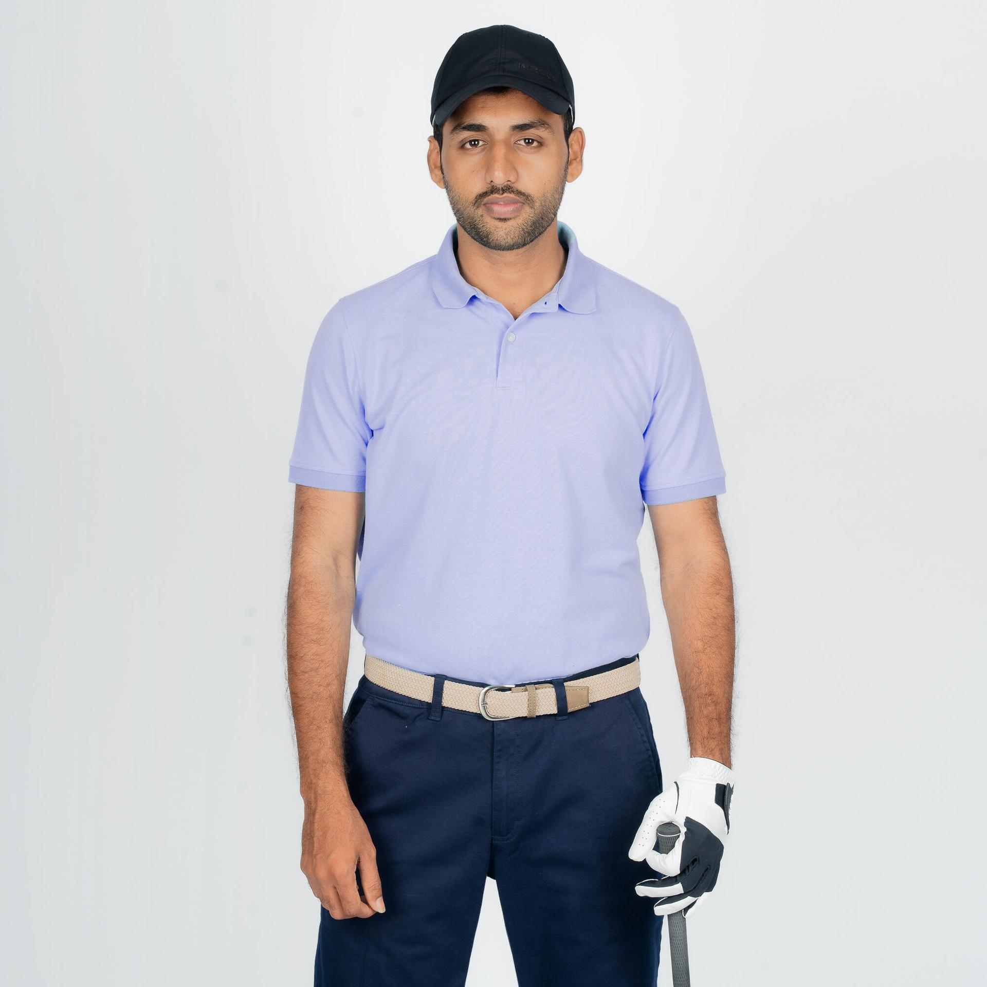 men's golf short-sleeved polo shirt purple