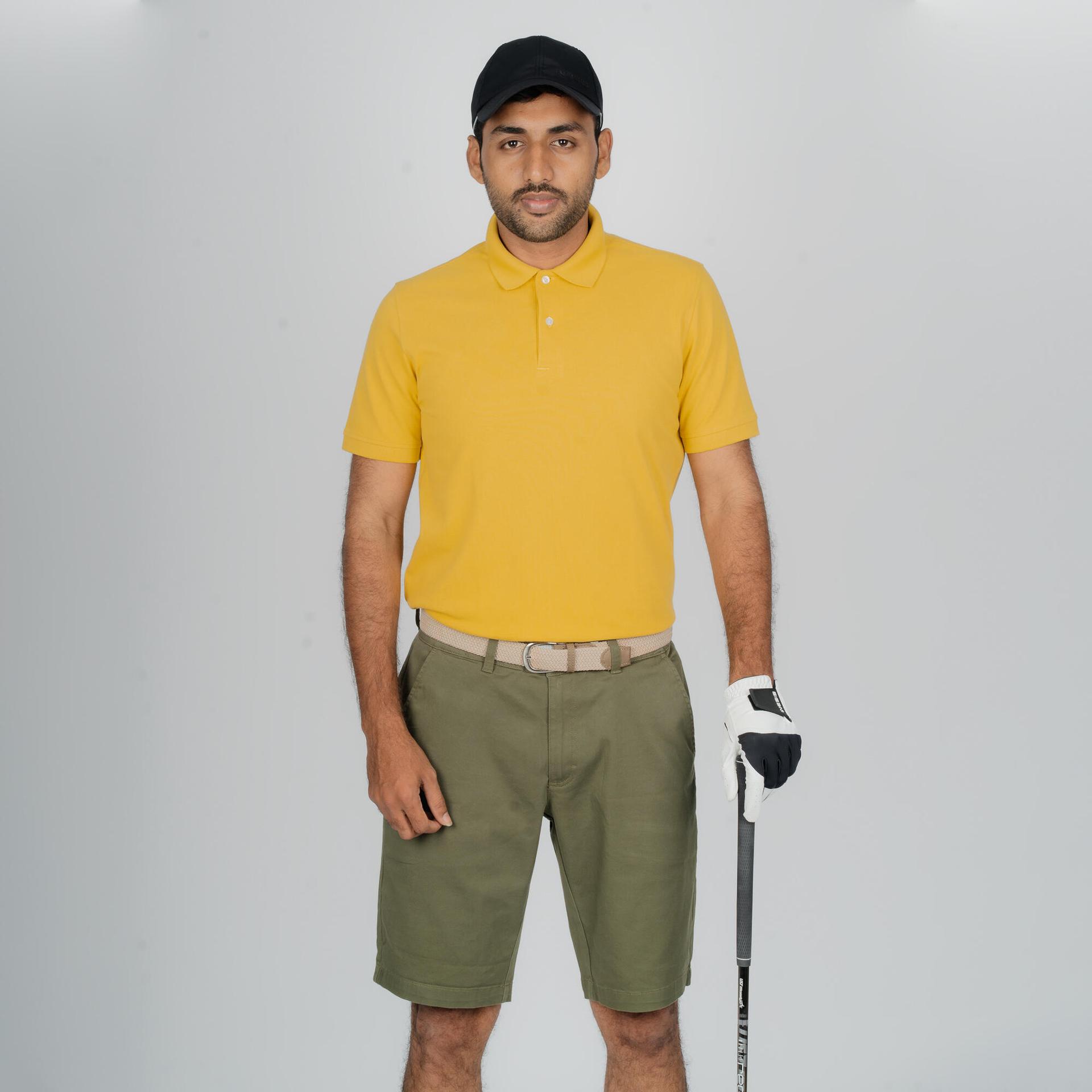 men's golf short-sleeved polo shirt yellow