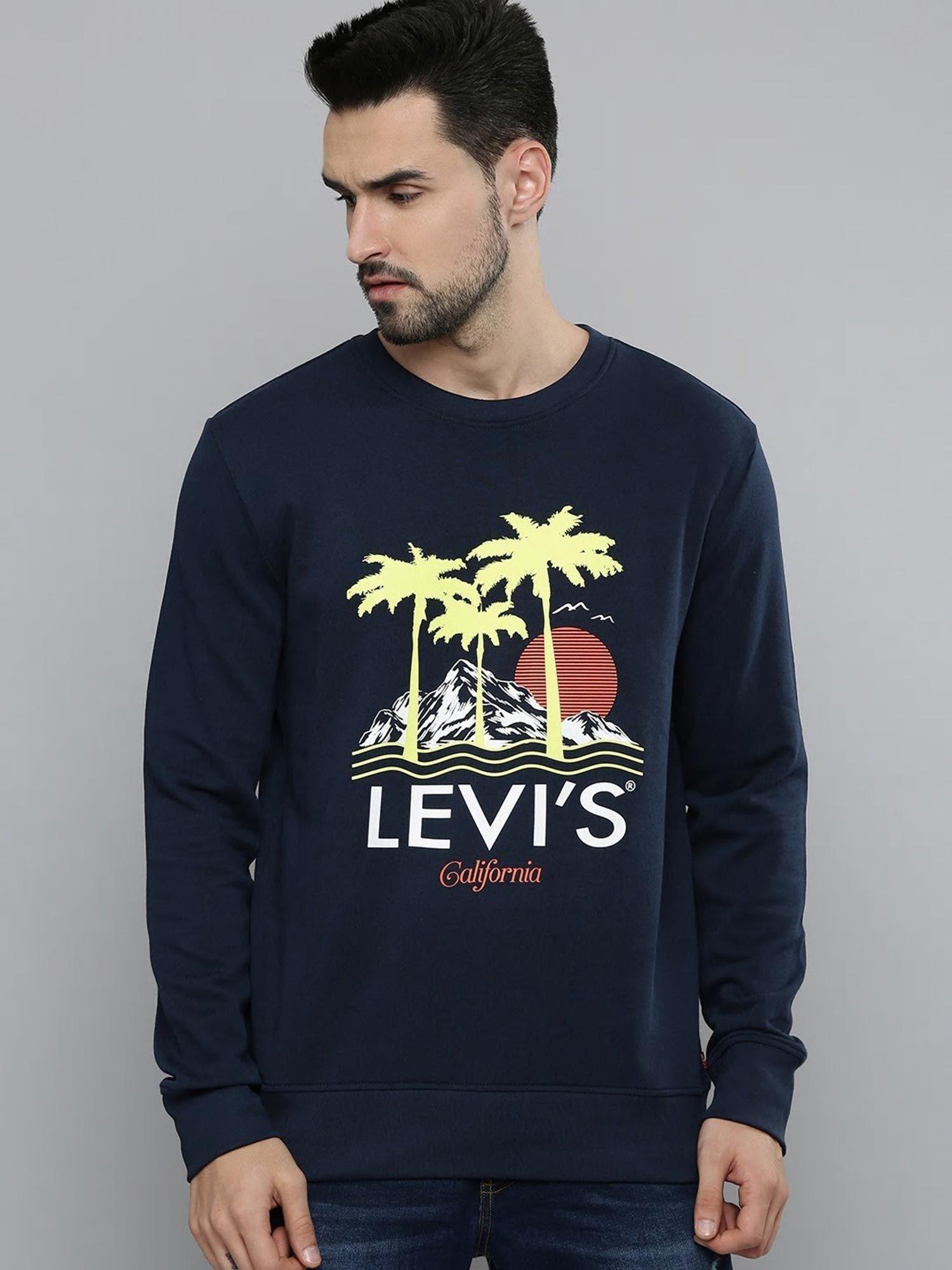 men's graphic print crew neck sweatshirt