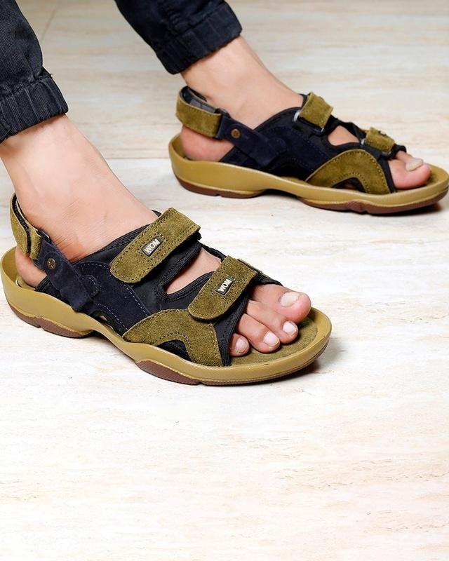 men's green & black sandals