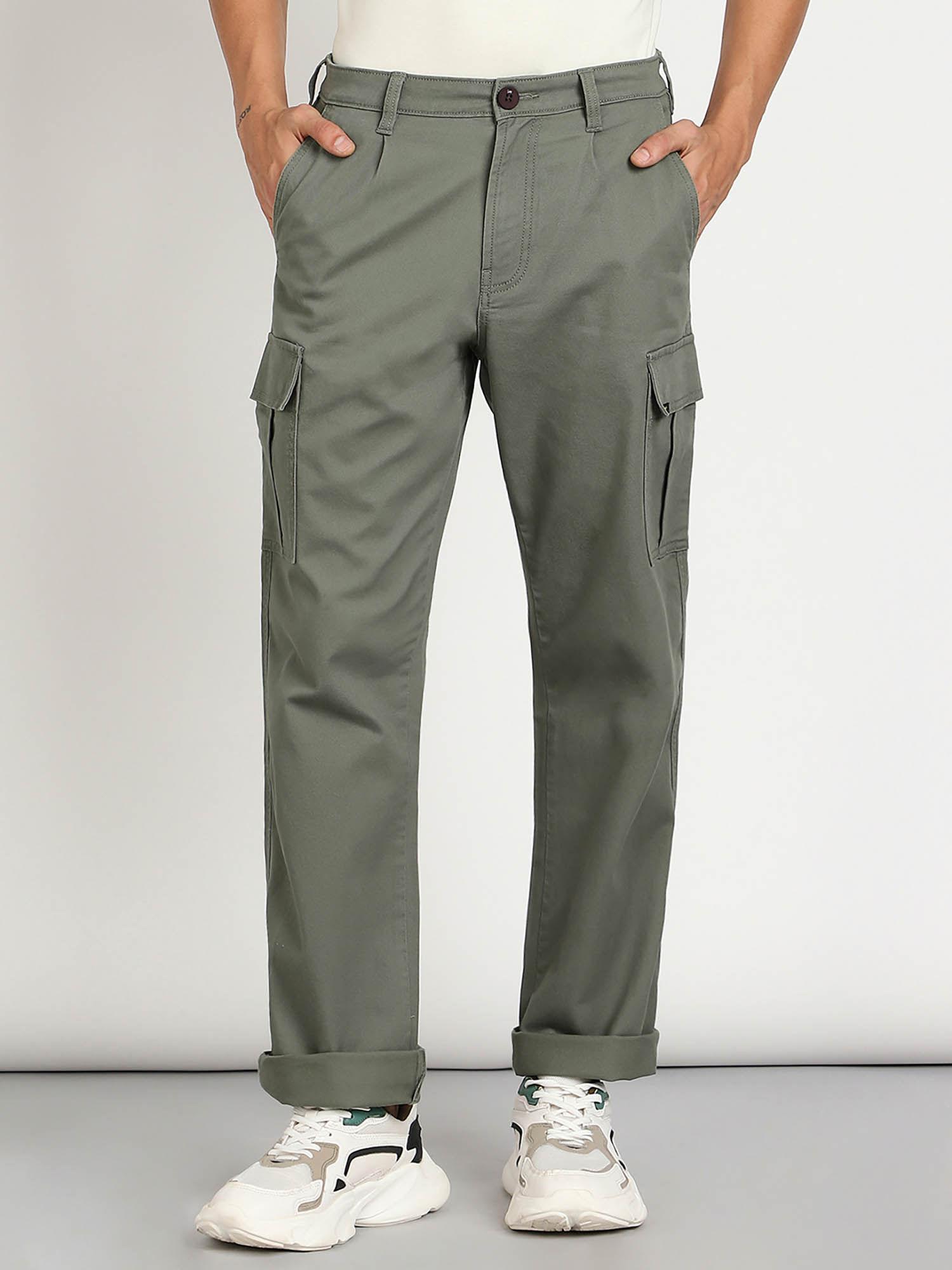 men's green cargo trouser