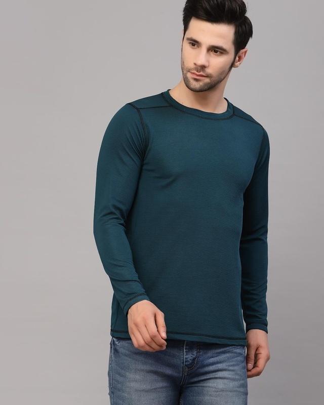 men's green corduroy slim fit t-shirt