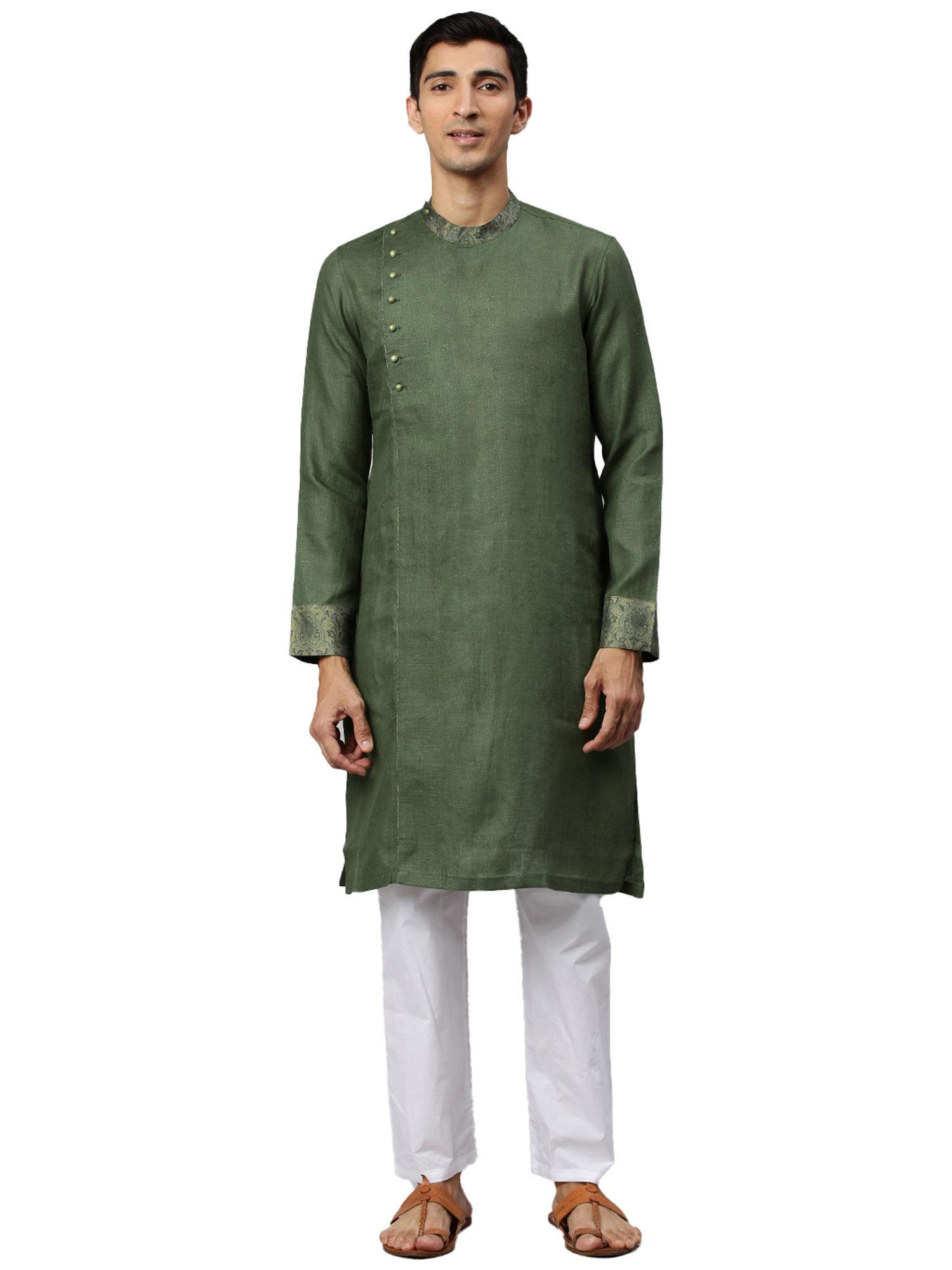 men's green kurta