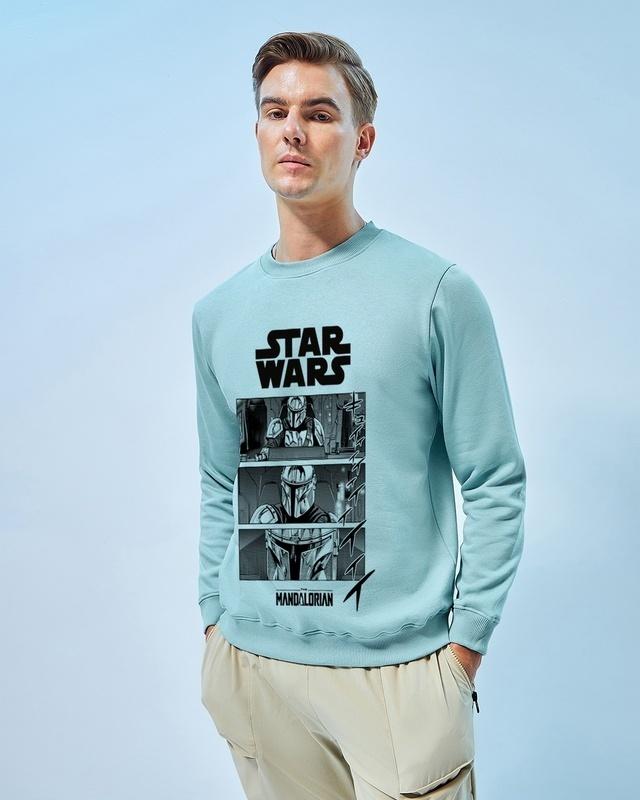 men's green mando graphic printed sweatshirt