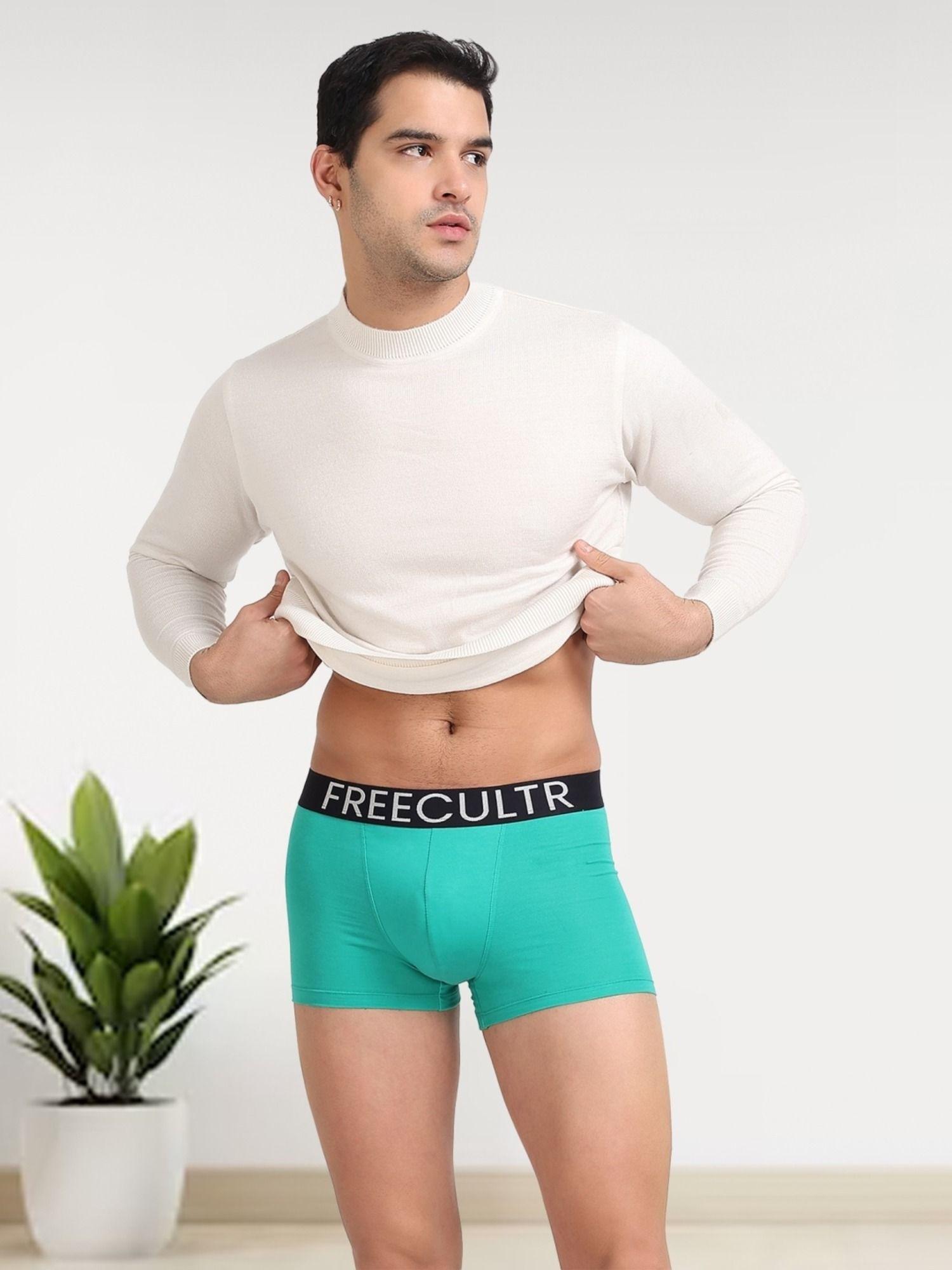 men's green organic cotton trunk