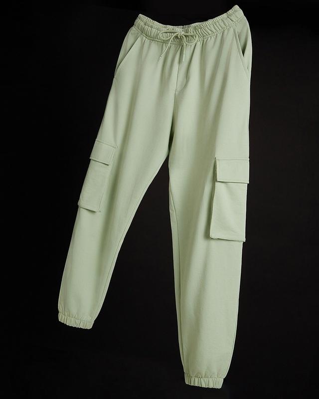 men's green oversized cargo joggers