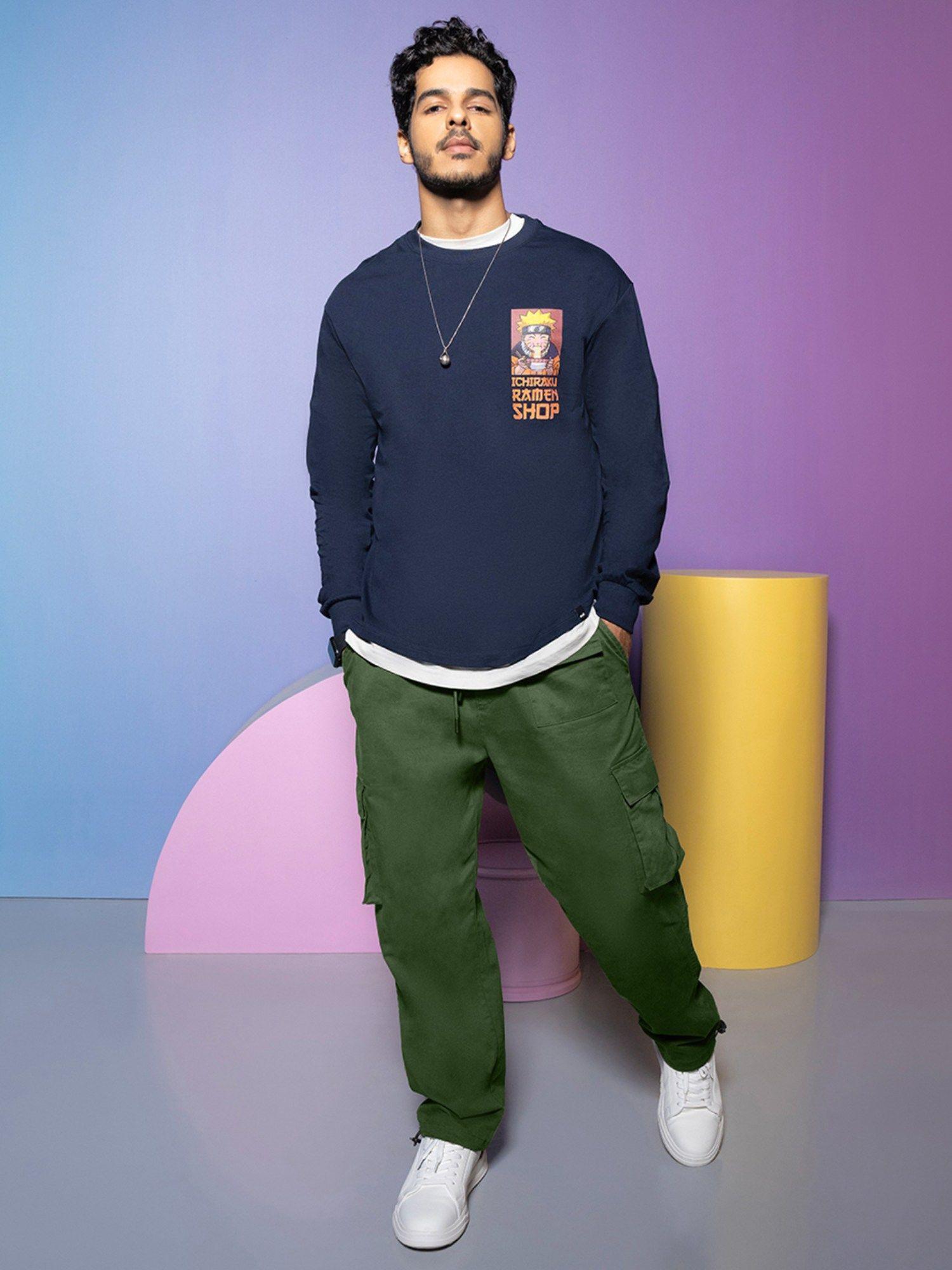 men's green oversized cargo trouser