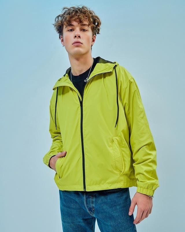 men's green oversized windcheater jacket