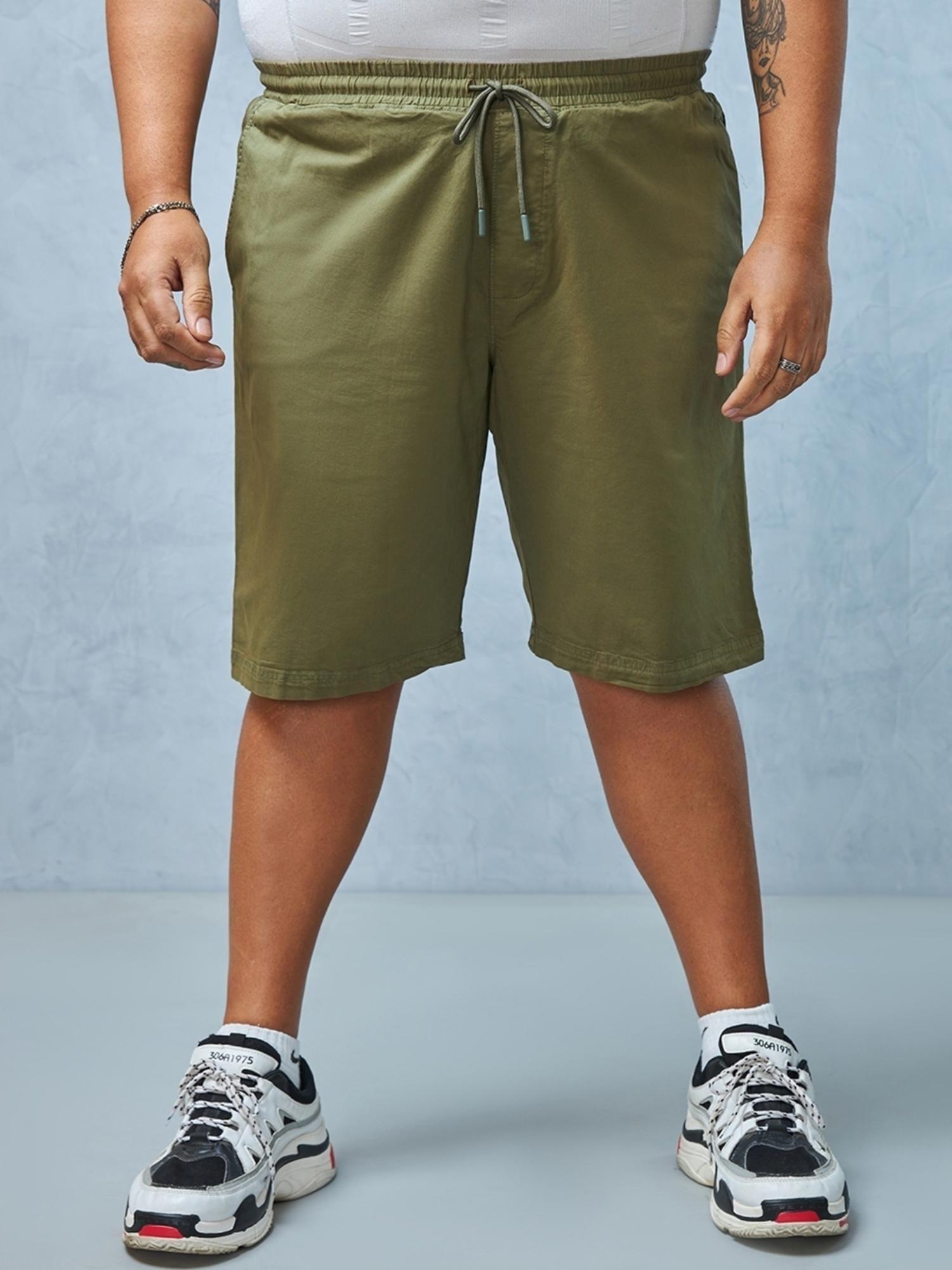 men's green plus size shorts