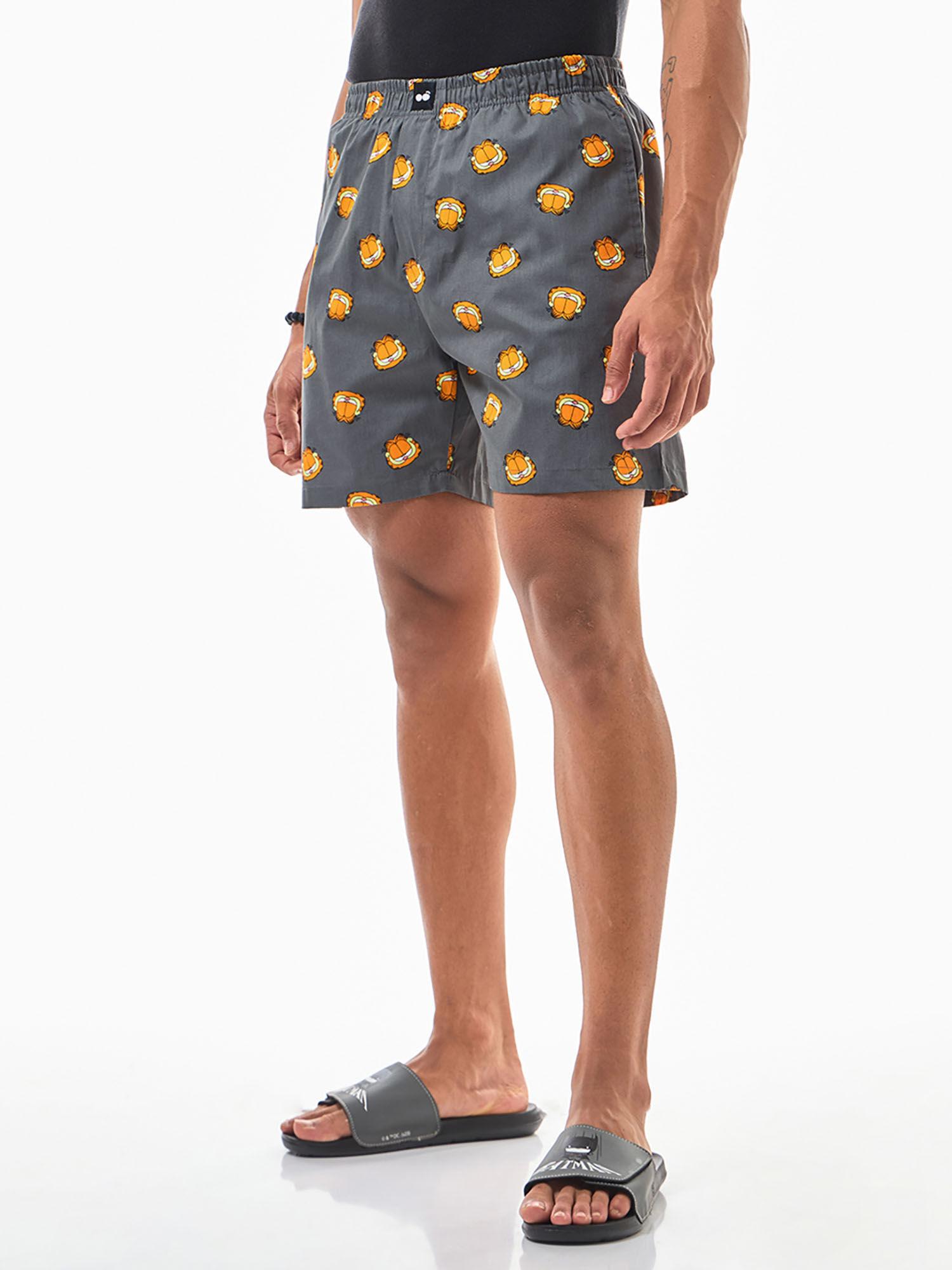 men's grey all over print boxer