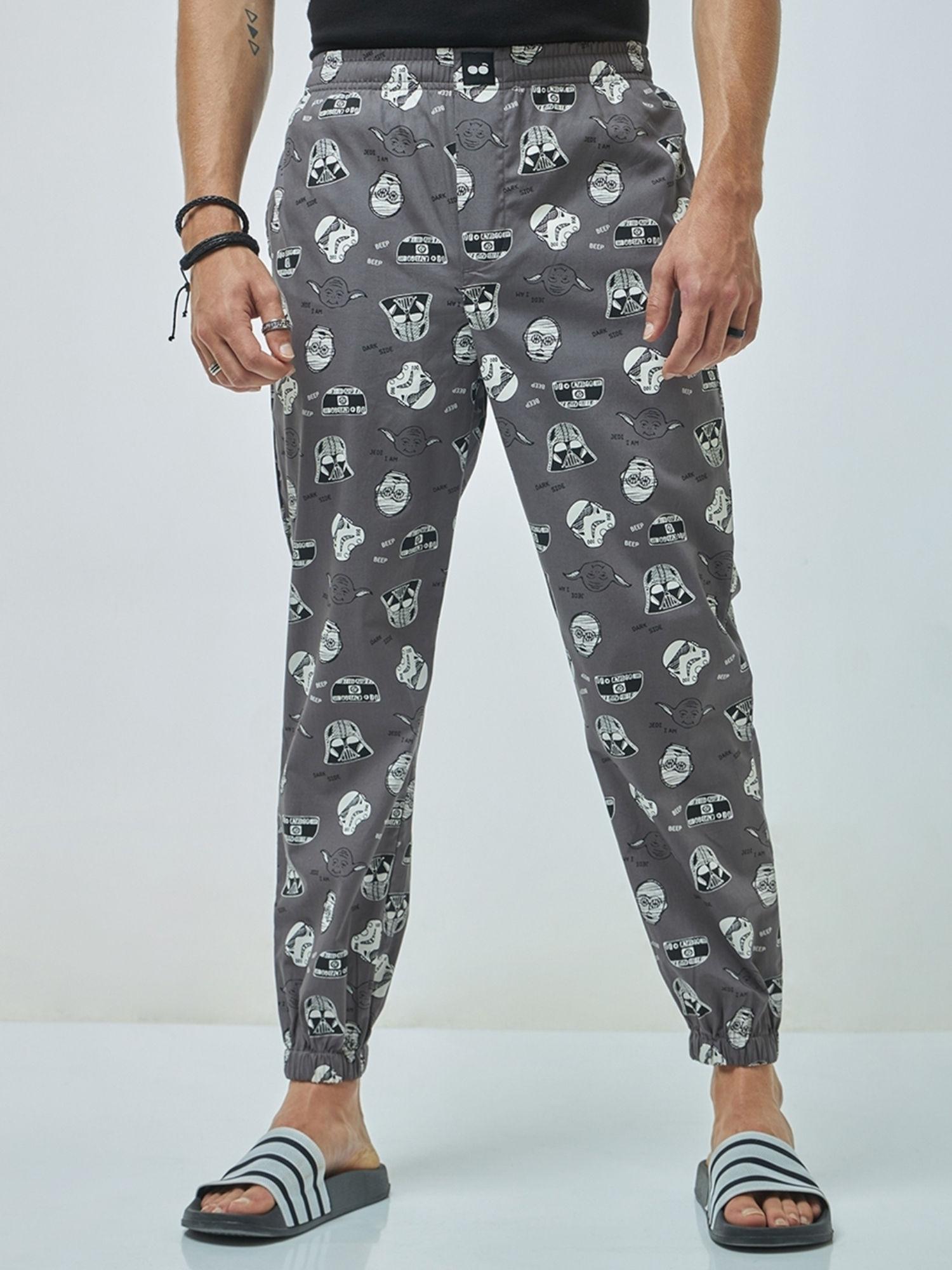 men's grey all over printed pyjamas