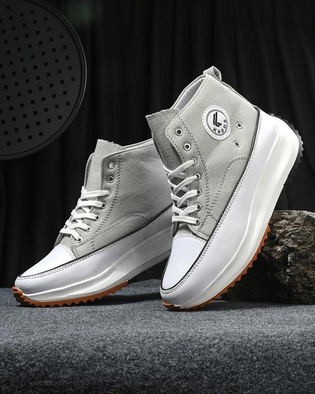 men's grey color block sneakers