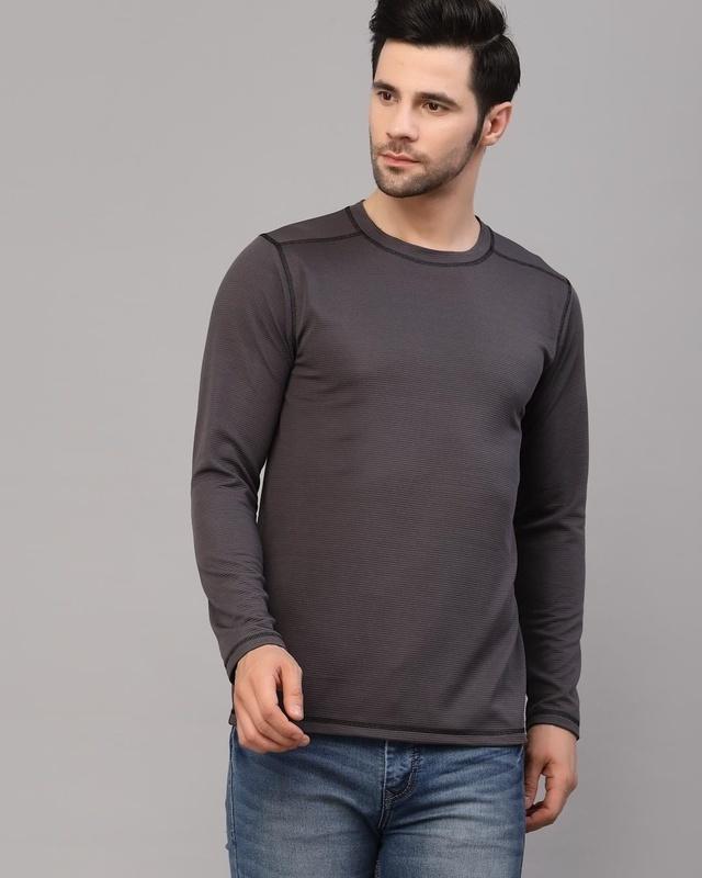 men's grey corduroy slim fit t-shirt