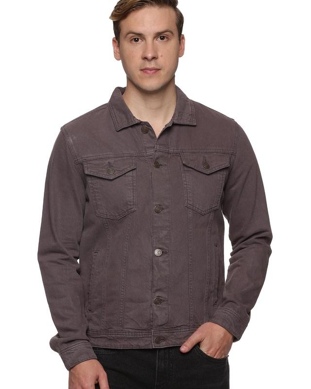 men's grey denim jacket