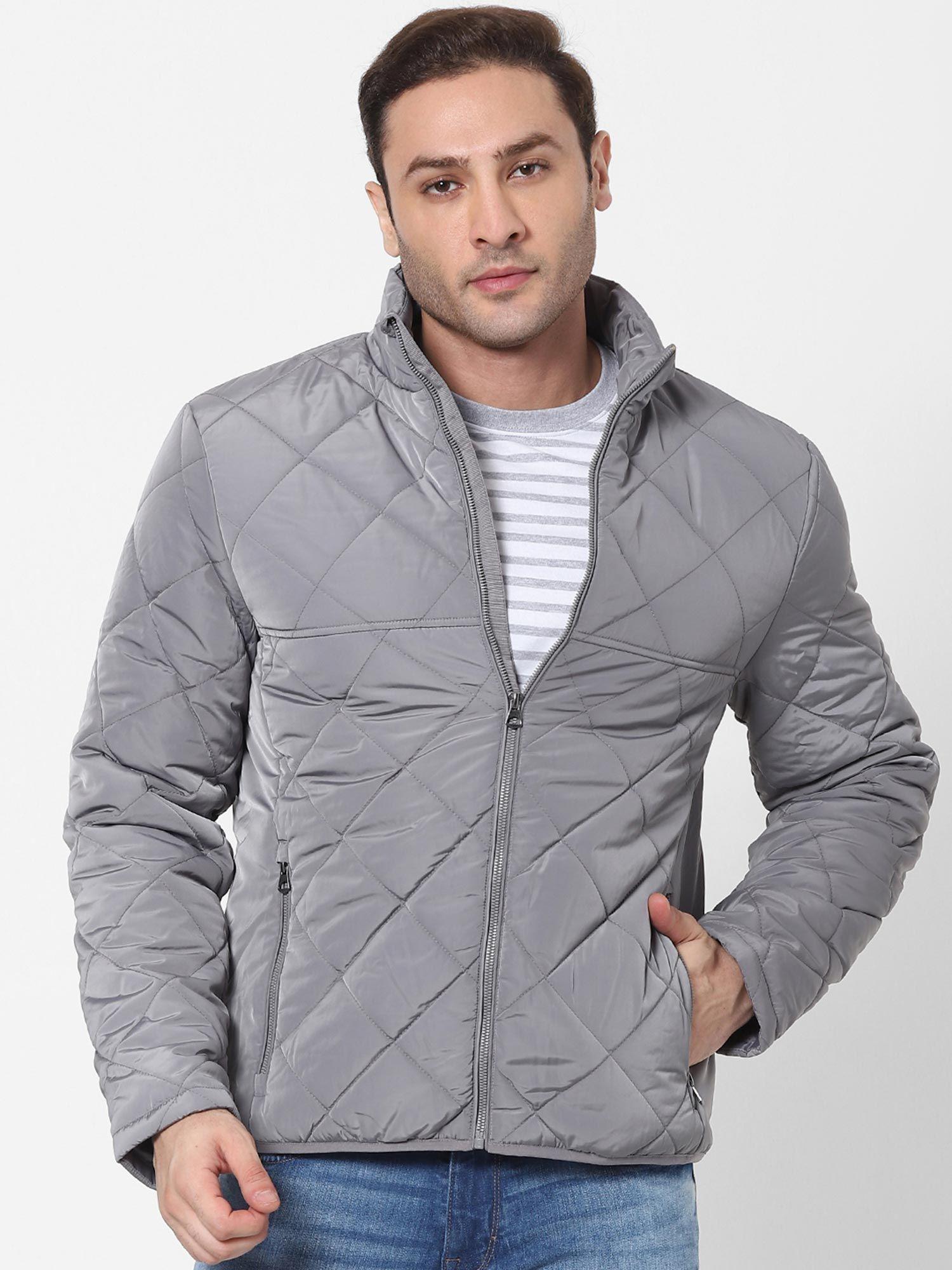 men's grey jacket