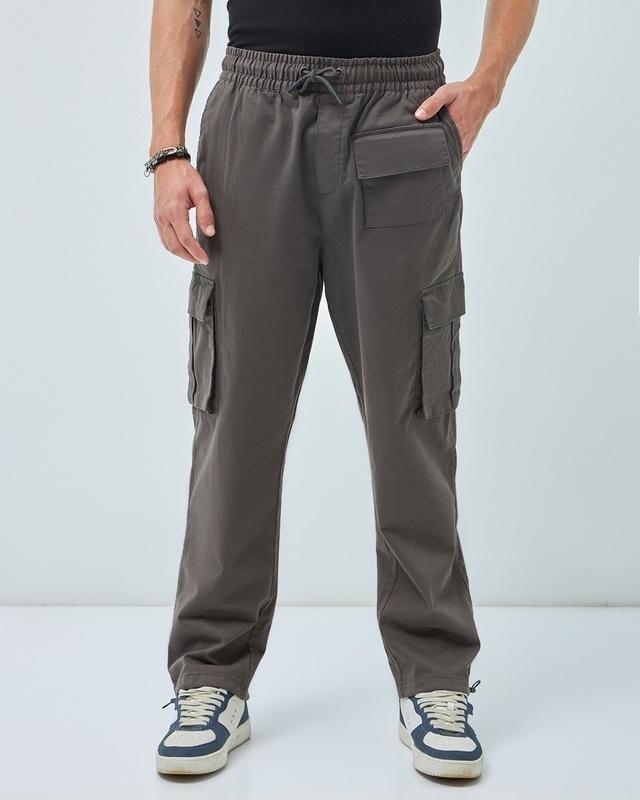 men's grey oversized cargo trousers