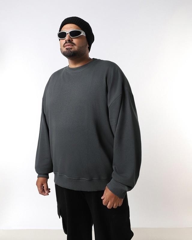 men's grey oversized plus size sweatshirt