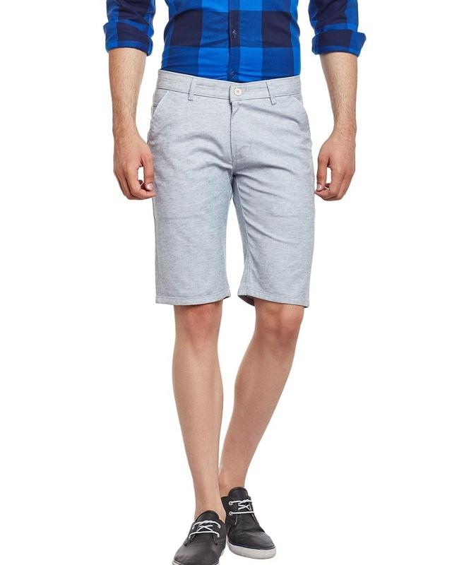 men's grey slim fit shorts