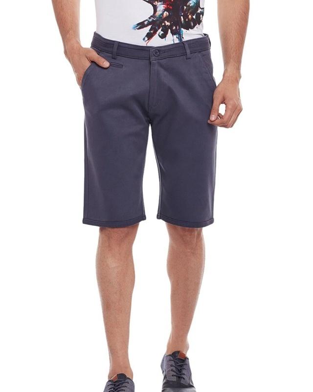 men's grey slim fit shorts