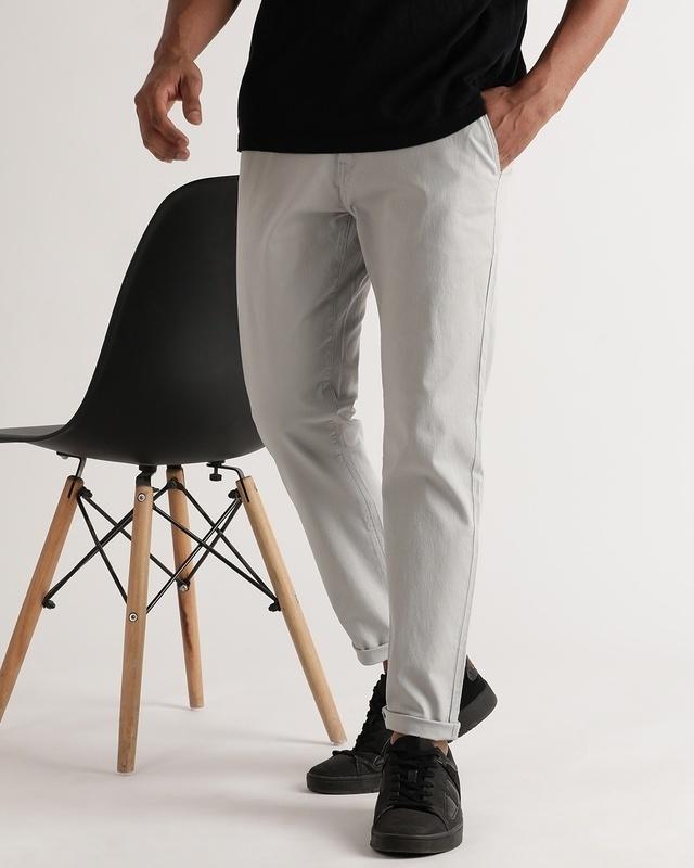 men's grey slim fit trousers