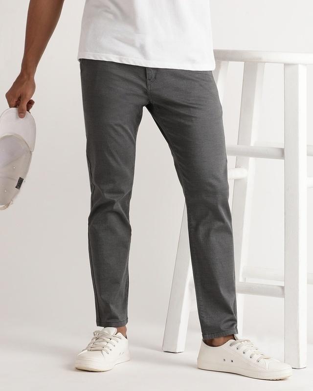 men's grey slim fit trousers