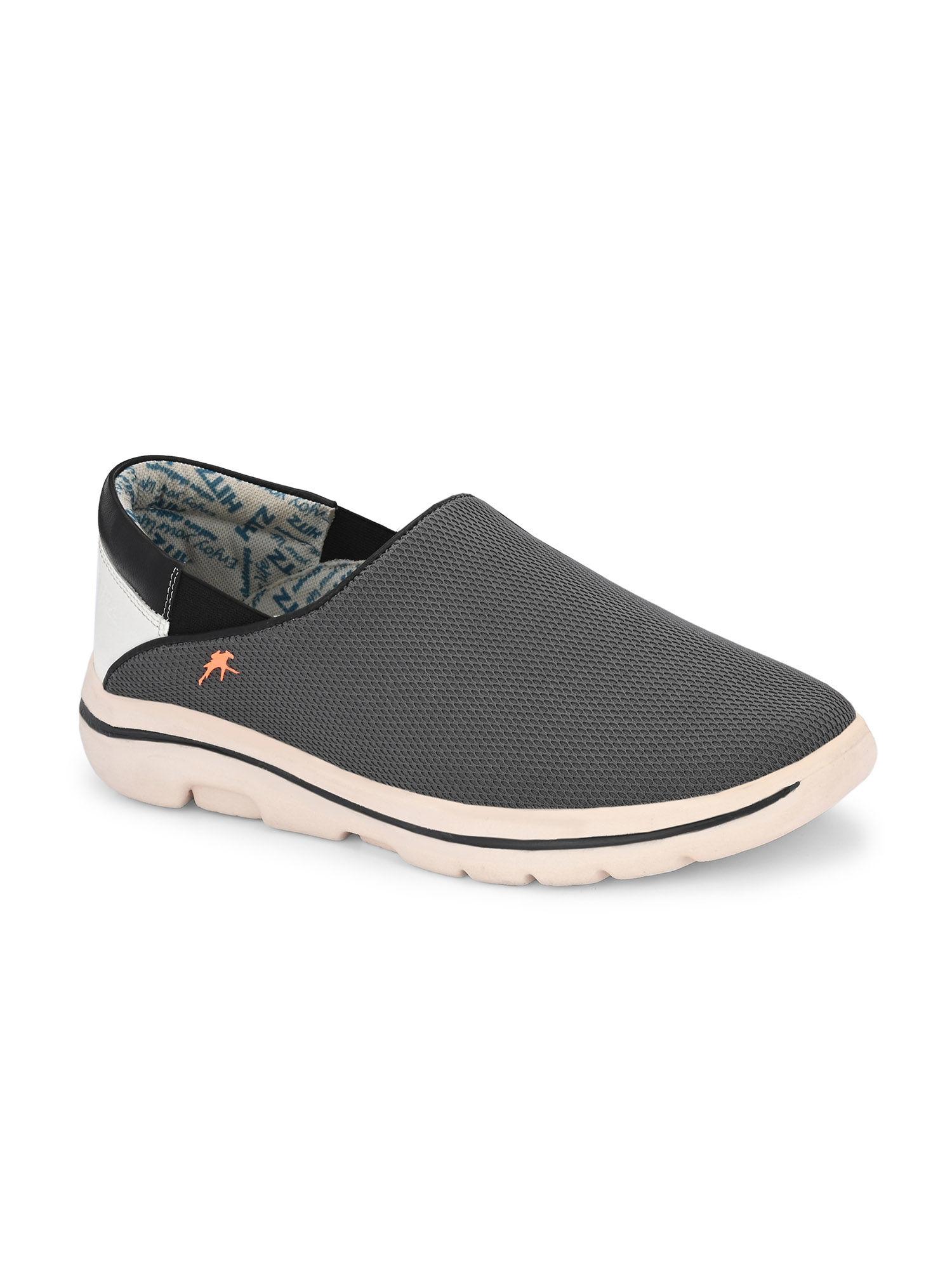 men's grey slip on running shoes