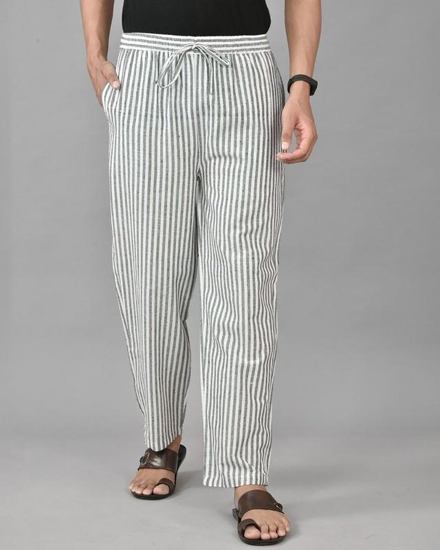 men's grey striped casual pants