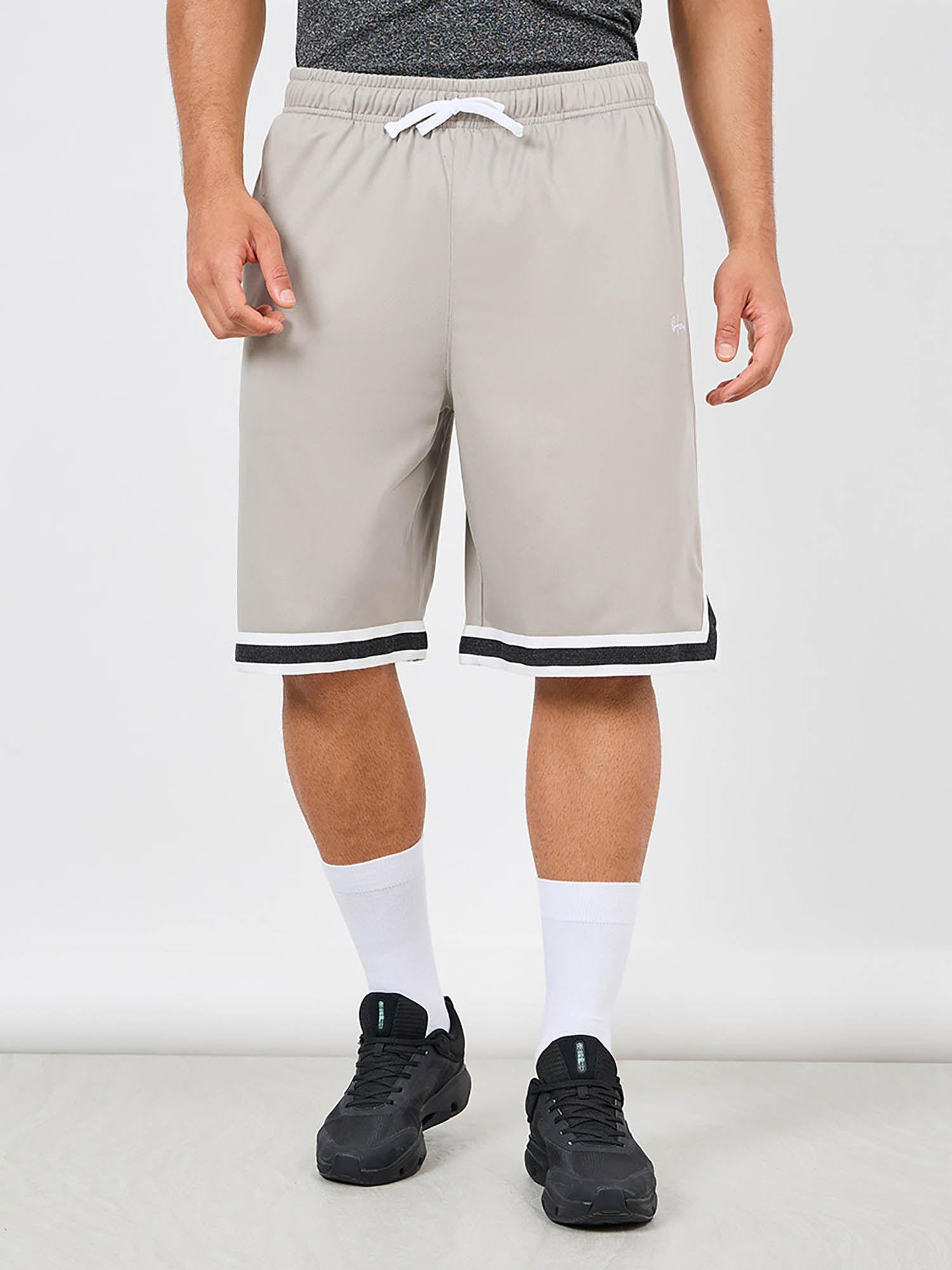 men's grey ultra soft micro poly basket ball shorts