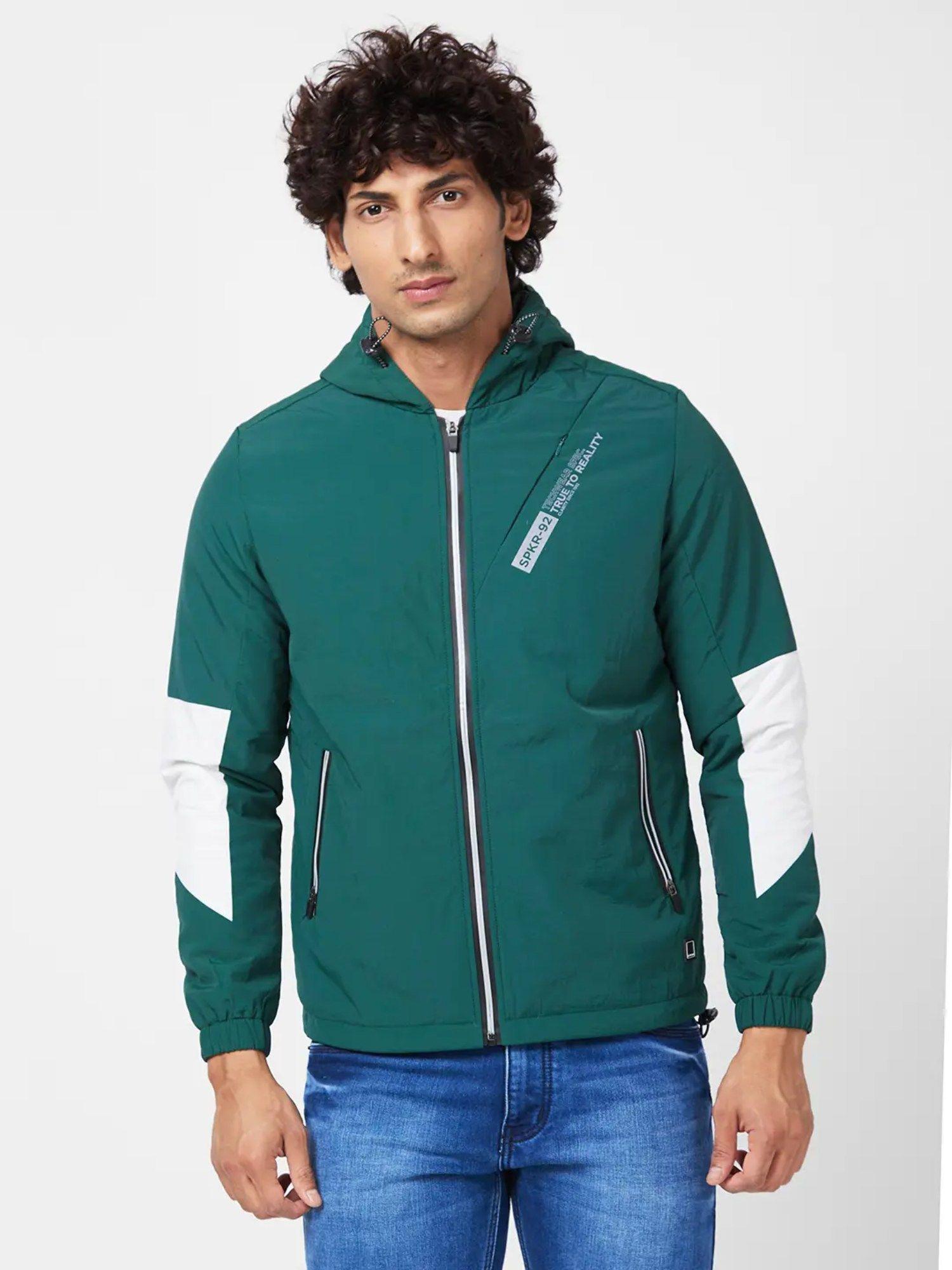 men's harrington jacket with contrast elbow patch