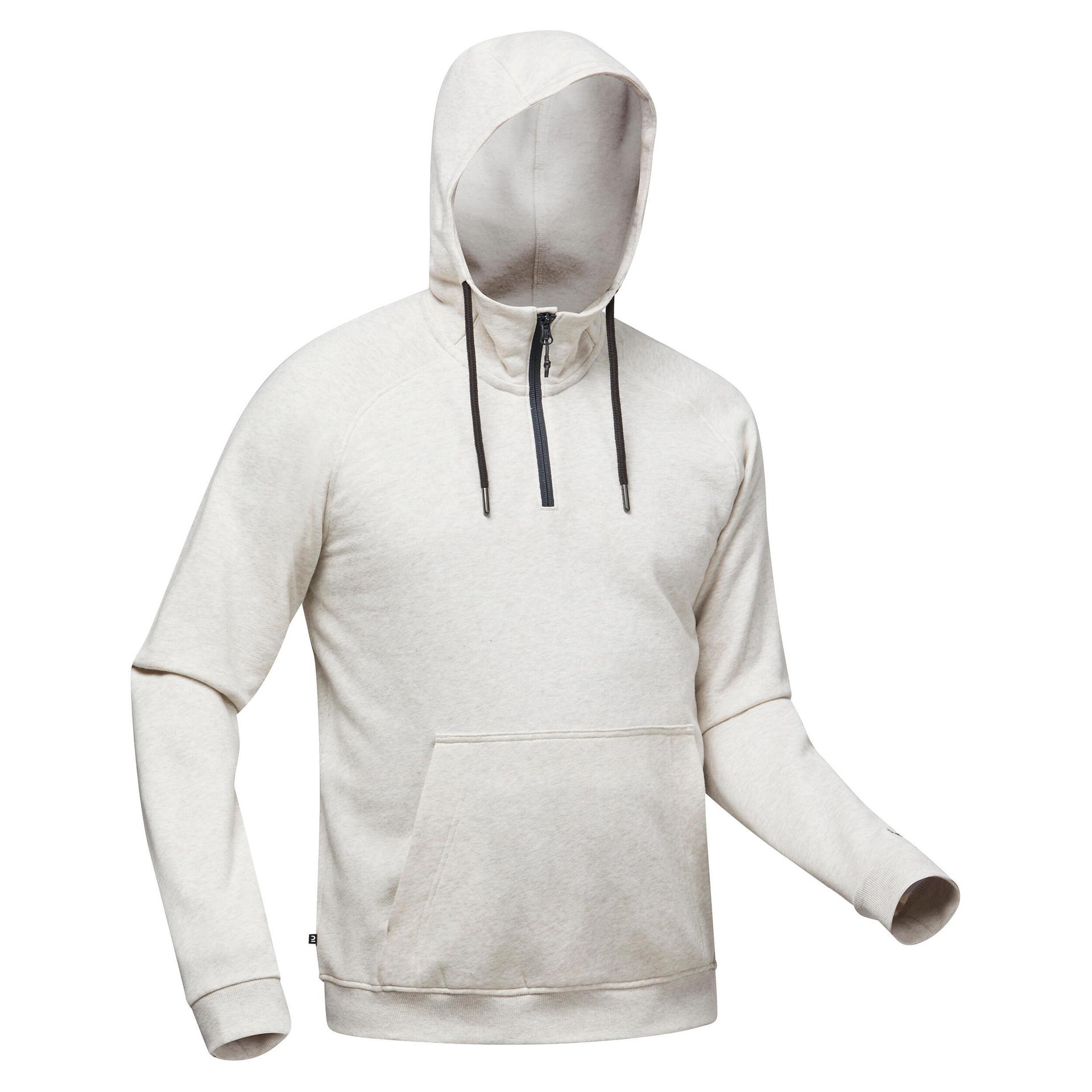 men's hiking hooded sweatshirt - nh150 1/2 zip