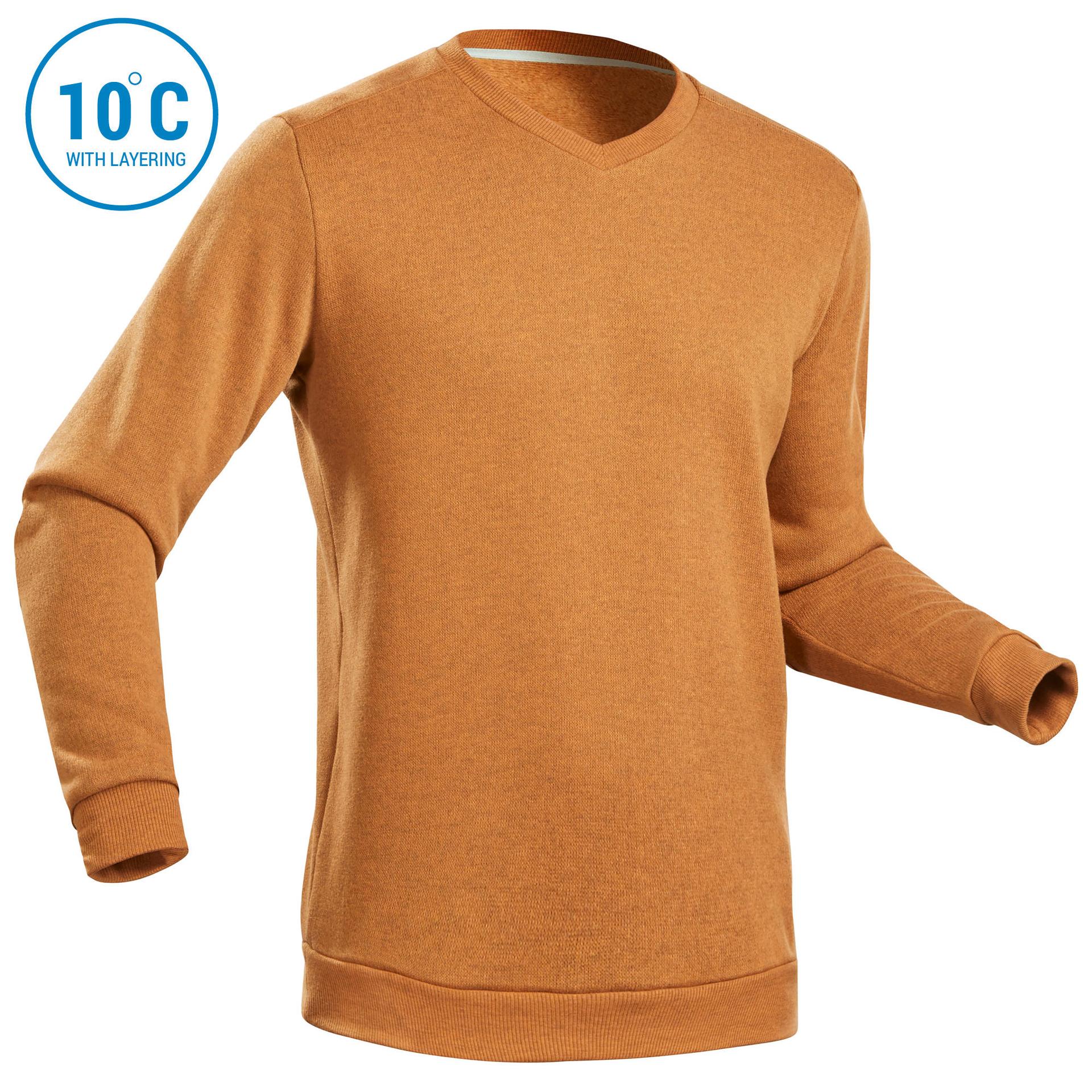 men's hiking sweater - nh150 - ochre